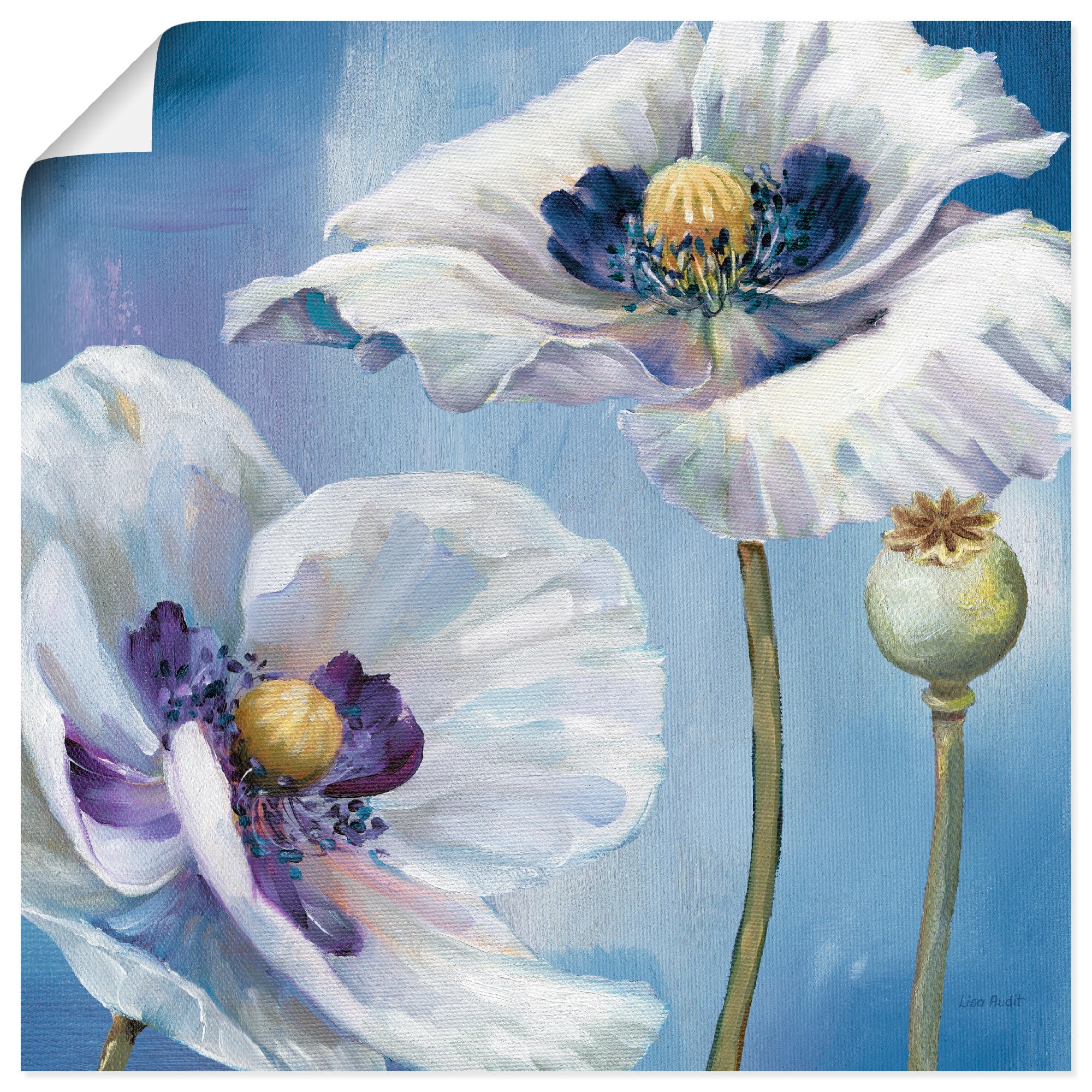Artland Wandbild »Blauer Tanz II«, Blumen, (1 St.), als Leinwandbild,  Wandaufkleber oder Poster in versch. Größen bestellen | BAUR