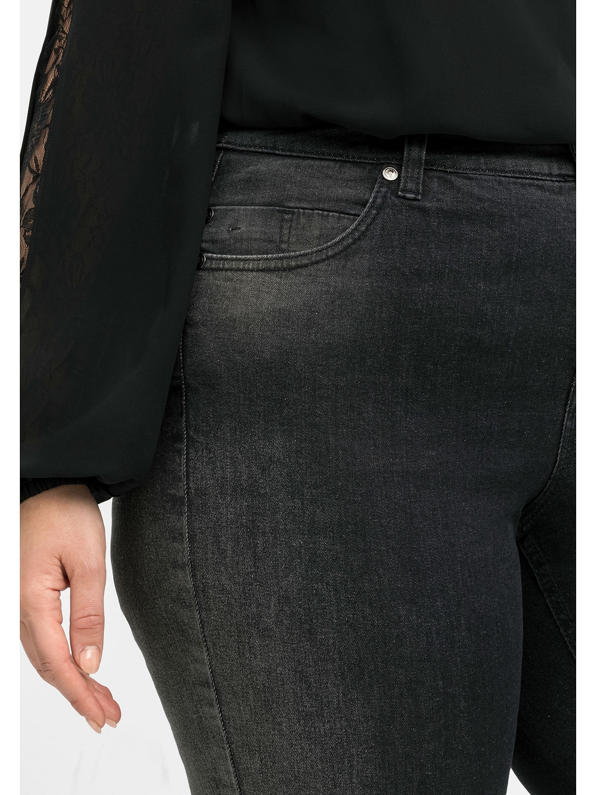 Sheego Gerade Jeans »Große Größen«, mit individueller Waschung, extralang
