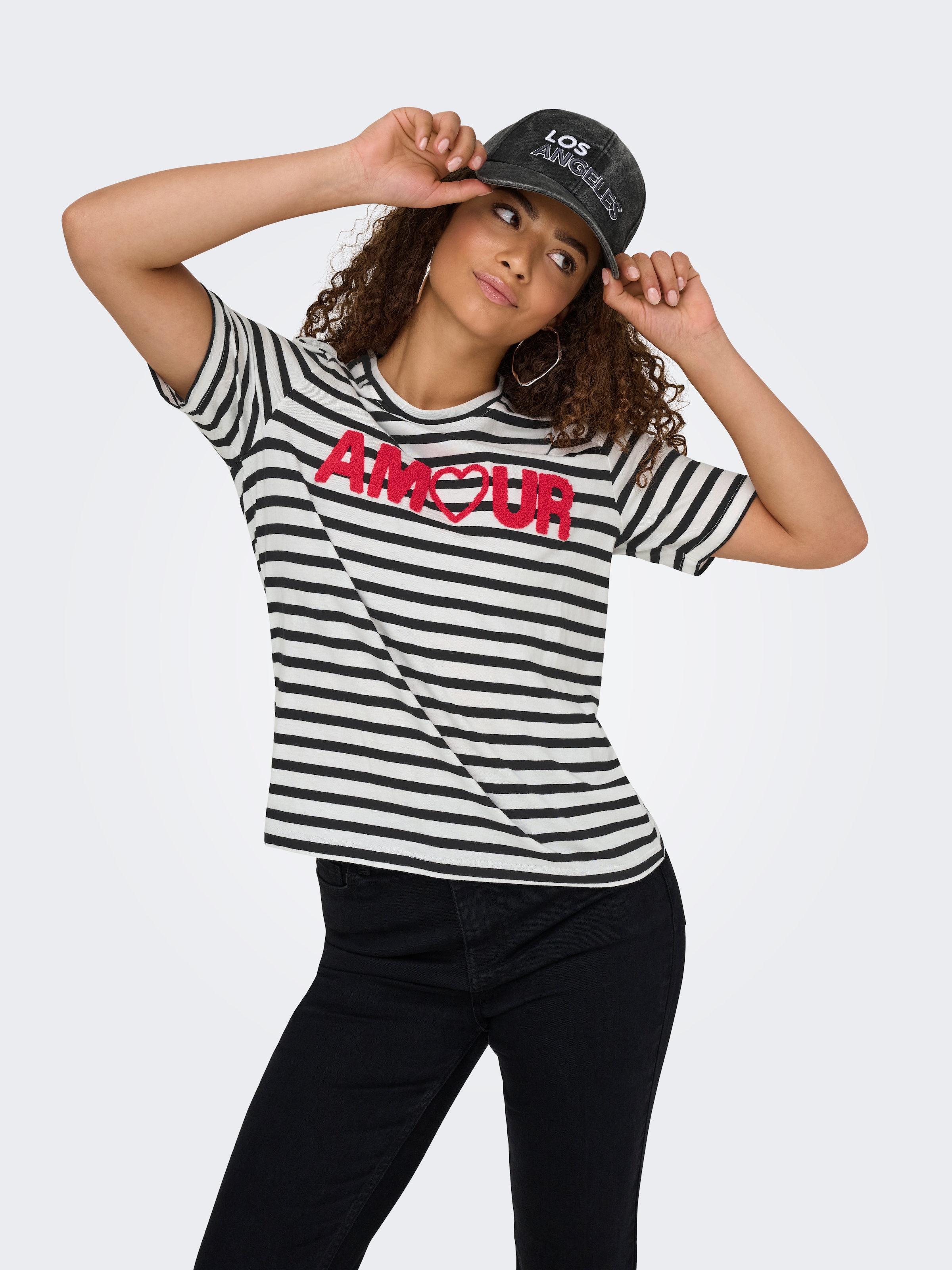ONLY T-Shirt "ONLKIKO LIFE S/S O-NECK TERRY TOP CS JRS" günstig online kaufen