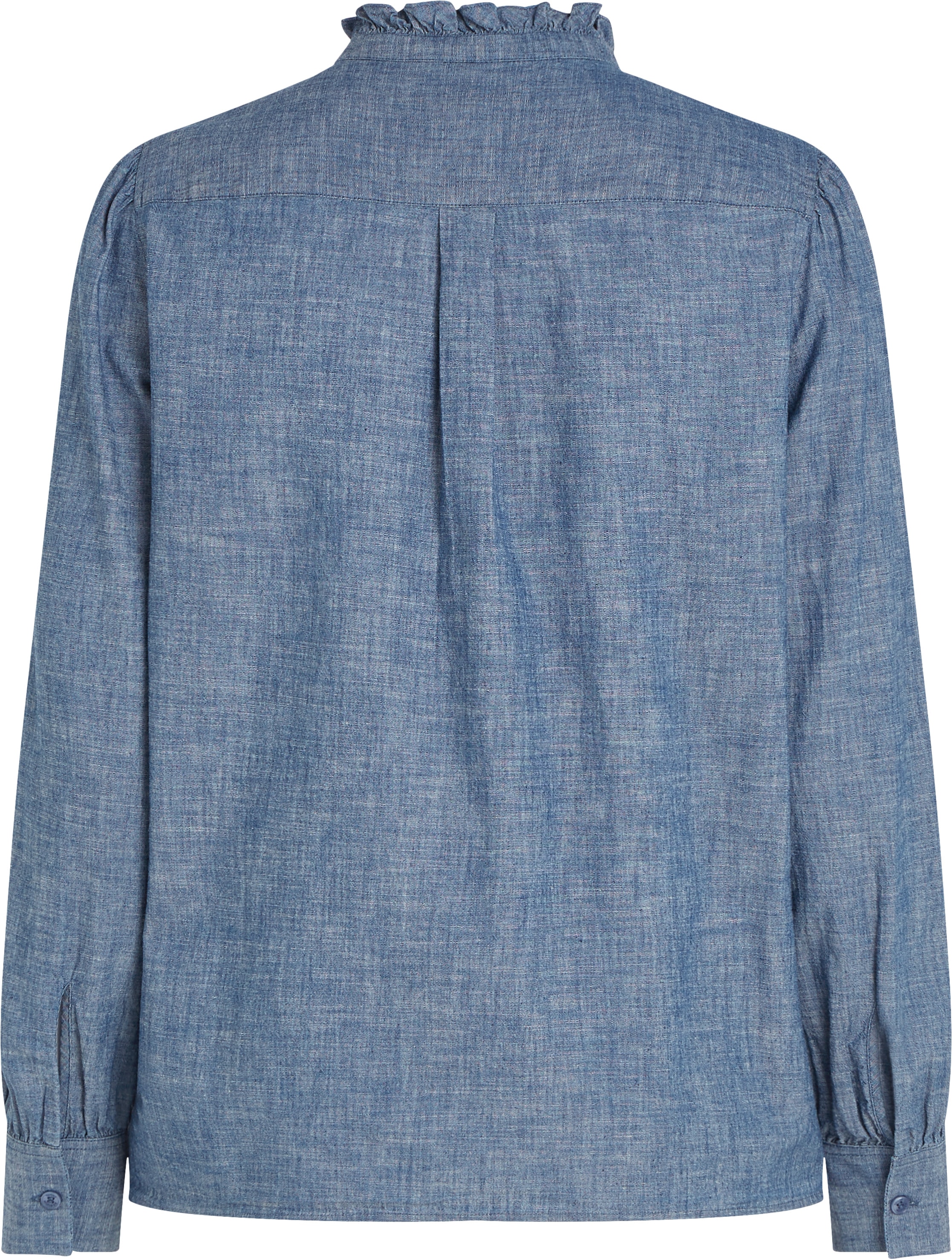 Tommy Hilfiger Shirtbluse »CHAMBRAY RUFFLE RELAXED SHIRT«, mit Rüsche, Cahmbray Qualität