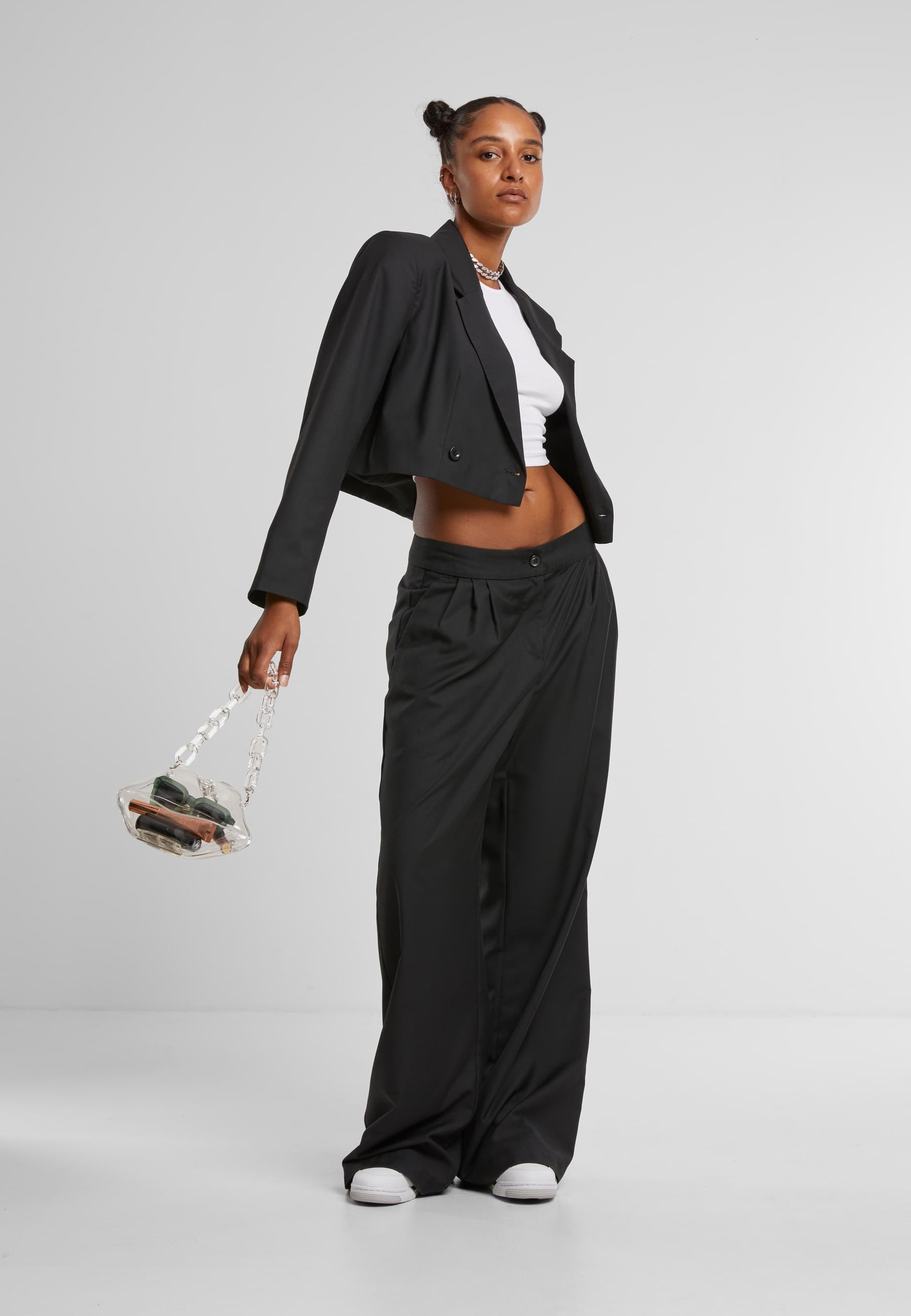 URBAN CLASSICS Allwetterjacke »Urban Classics Ladies Cropped Blazer«, (1 St.), ohne Kapuze