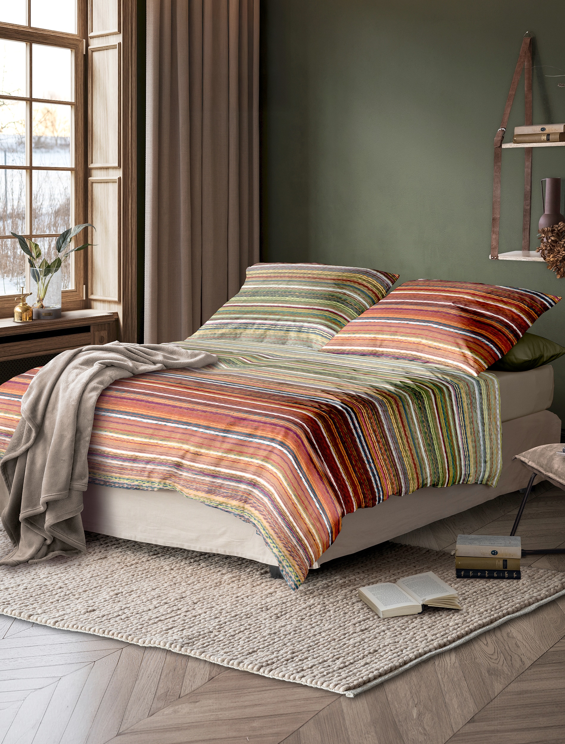 Bettwäsche IRISETTE90 multi, Renforcé, Obermaterial: 100% Baumwolle, Bettwäsche, "Zobel 8732", Flausch-Cotton, 2 teilig, samtig weich