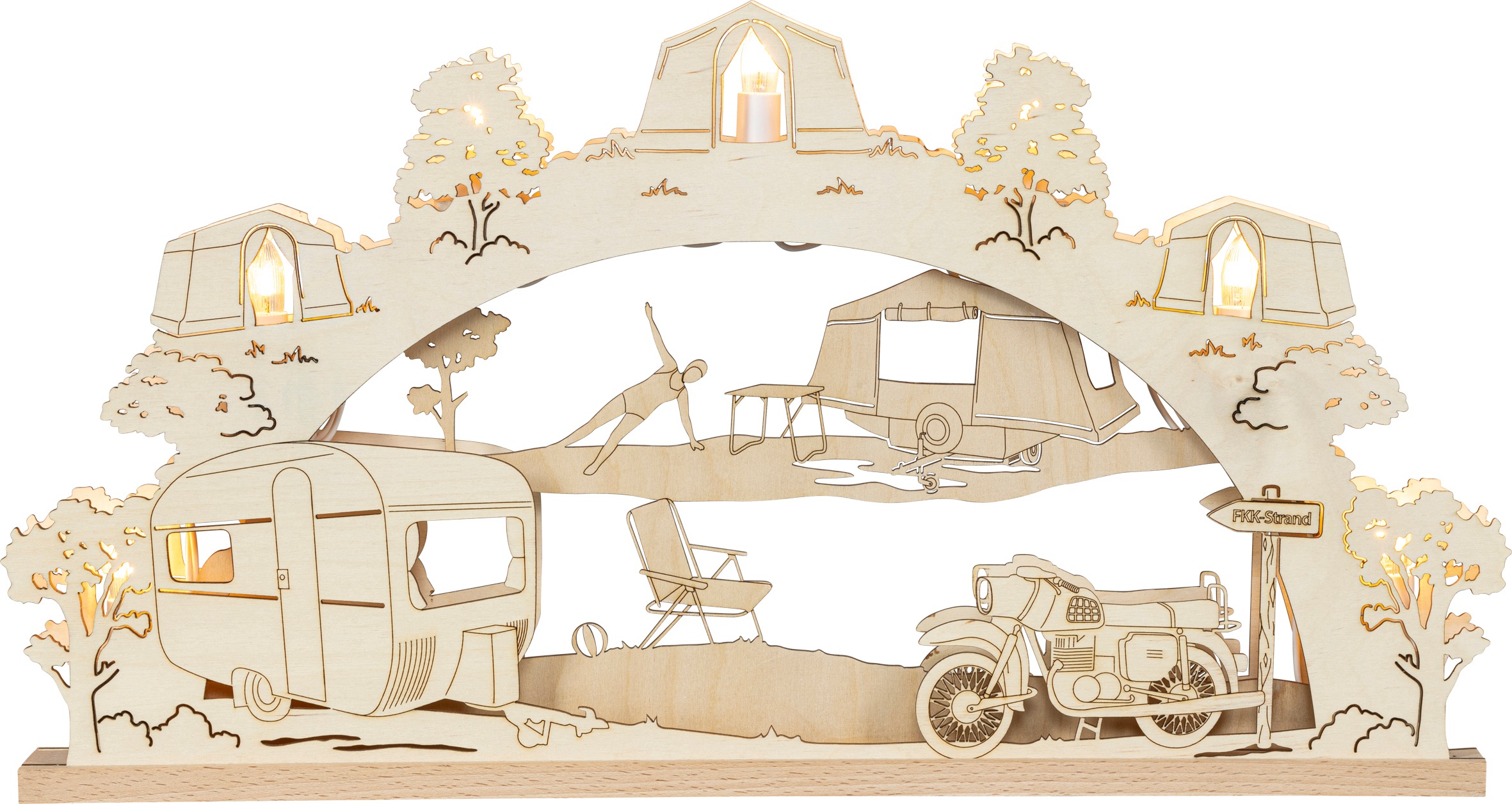 SAICO Original LED Schwibbogen "3D-Lichterbogen, Ostalgie-Camping" Premium günstig online kaufen