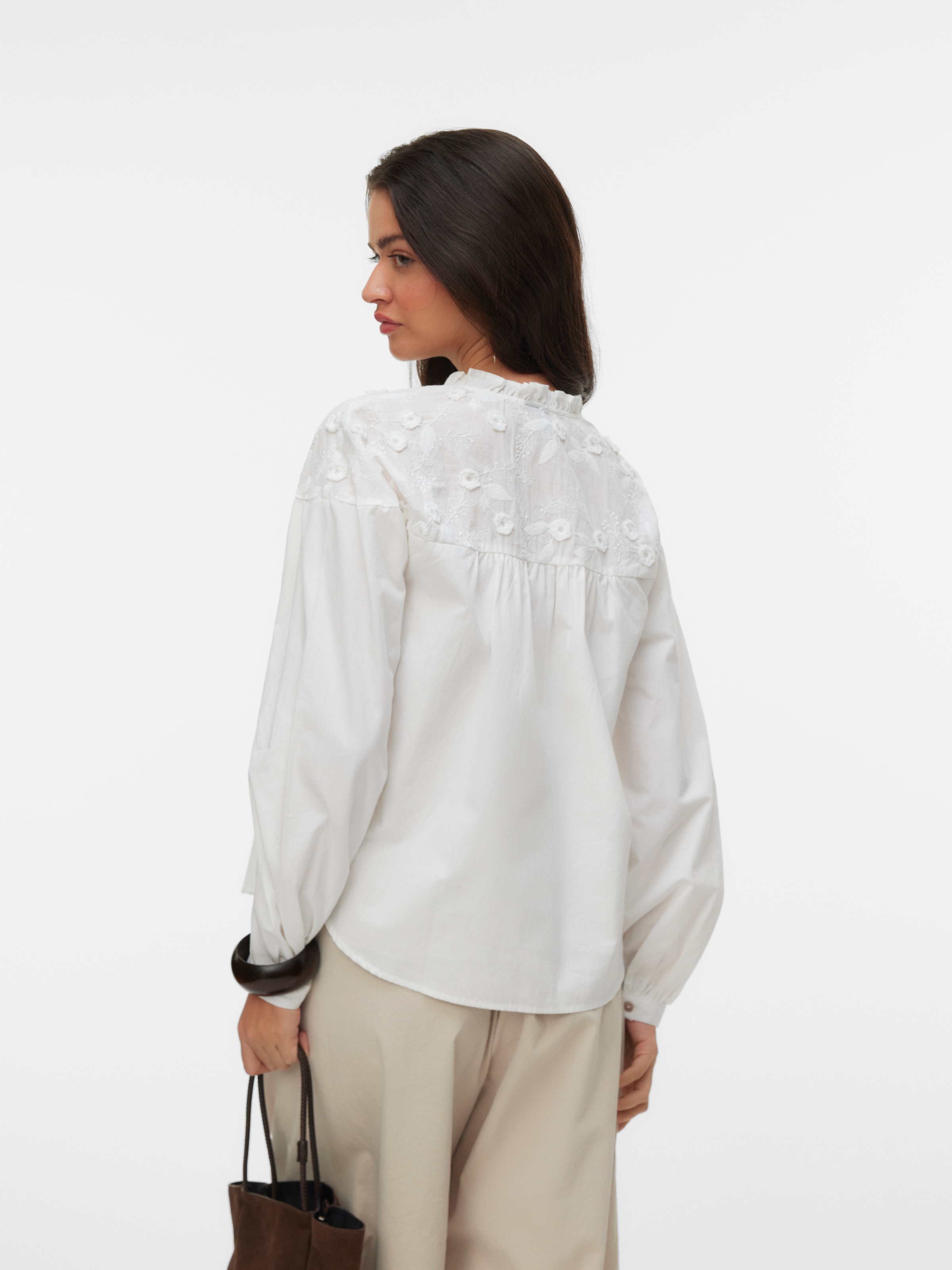 Vero Moda Langarmbluse »VMTUESDAY L/S DETAIL TOP WVN« Baumwolle