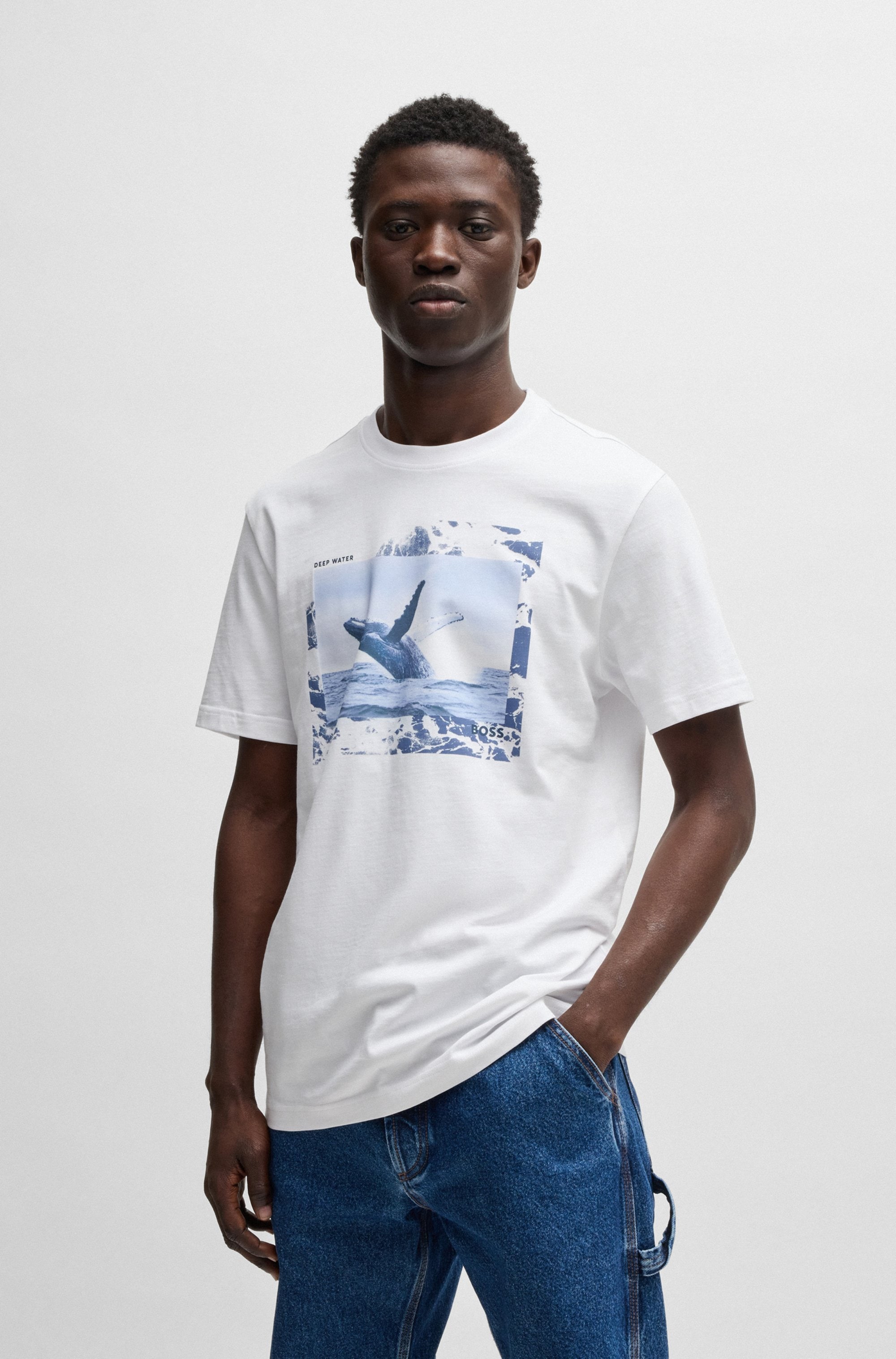 BOSS ORANGE T-Shirt "Te Dunetrace", mit großem Fotodruck günstig online kaufen