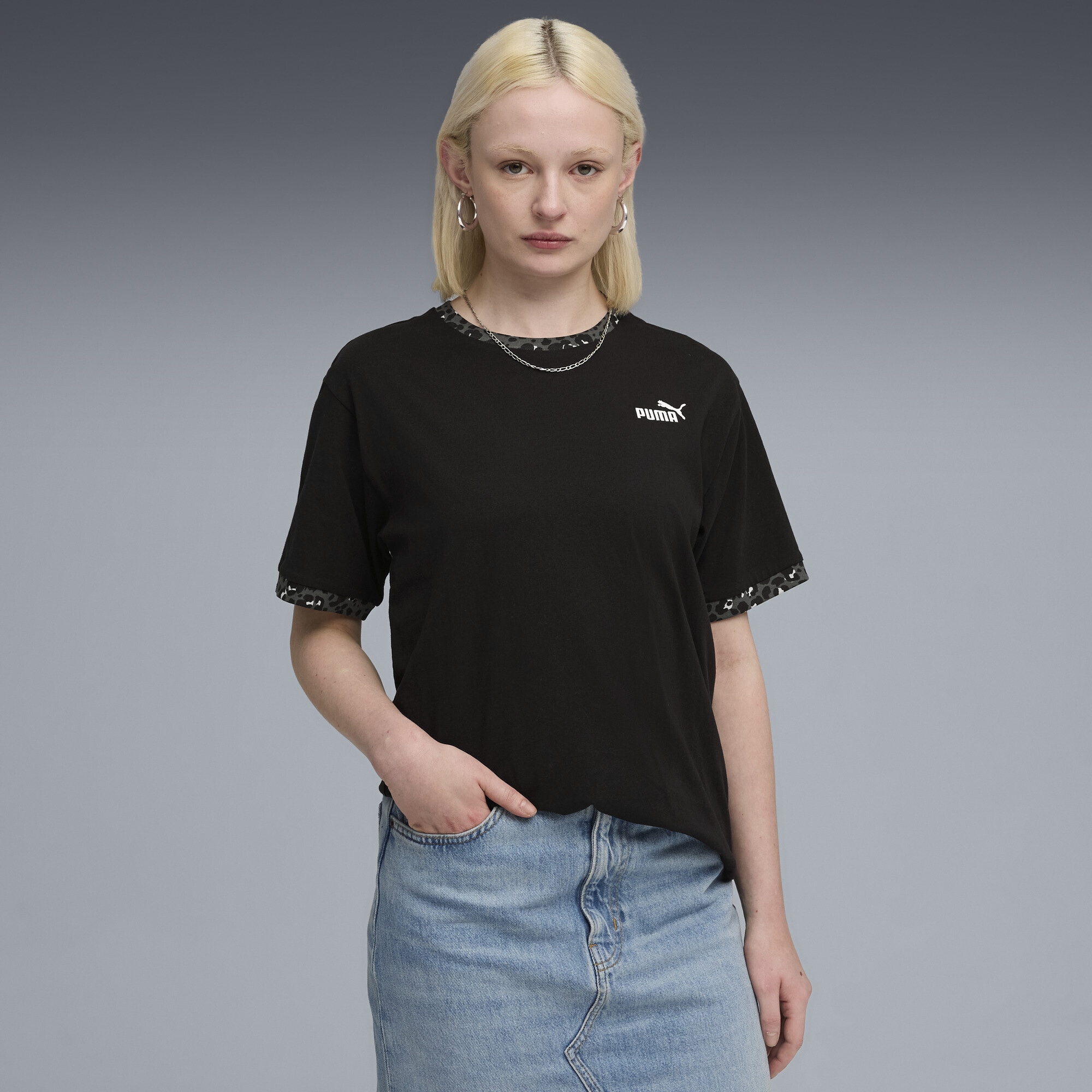 PUMA T-Shirt »Essentials Animal-Print Relaxed T-Shirt Damen«