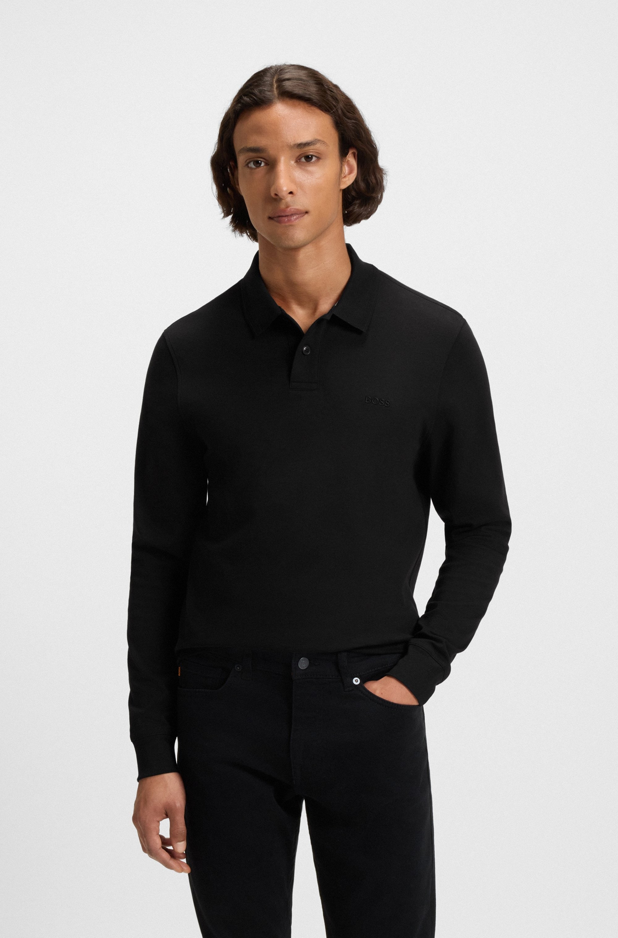 BOSS ORANGE Poloshirt "Pe interlock long", mit Polokragen günstig online kaufen