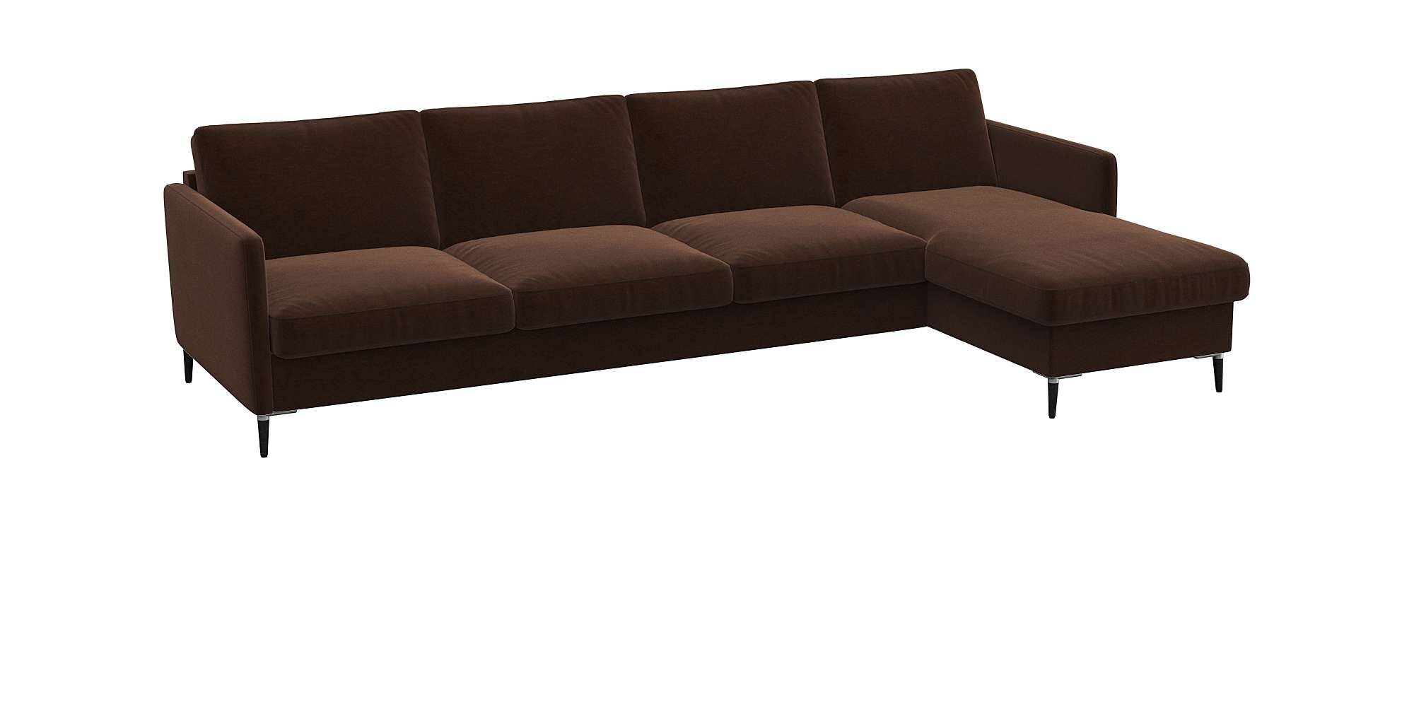 FLEXLUX Ecksofa »Fiore, L-Form, bequem und komfortabel durch hochwertigem Sitzaufbau«, schmale Armlehnen, Kaltschaum, Füße Alu+schwarz