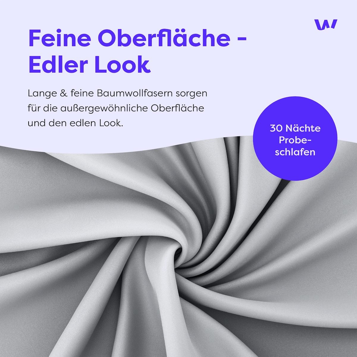 Wolkenfeld Kissenbezug »Mako-Satin Baumwolle Kopfkissenbezug - Premium Kissenbezug« Größe 80x80, 40x80 und 70x90 cm; versteckter Reißverschluss