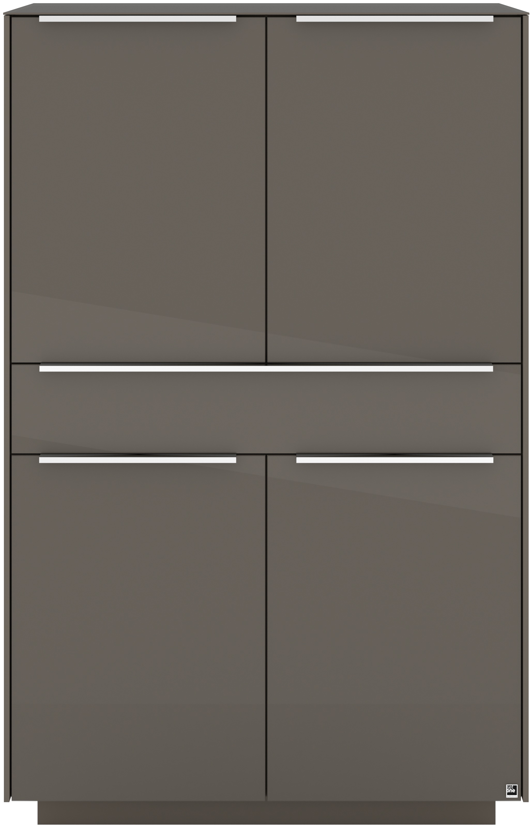 set one by Musterring Highboard »Reno« 1 Stk. tlg. Mit Sockel in diversen Farben, 148 cm Höhe & Farbauswahl