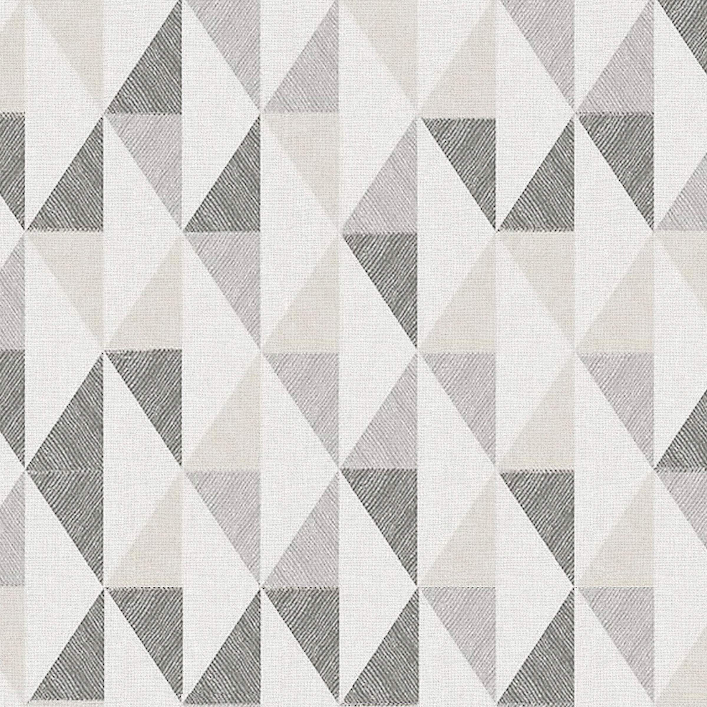 WOW Vliestapete "Geometrisch Leinen" geometrisch Grau/Weiß - 1005x52 cm