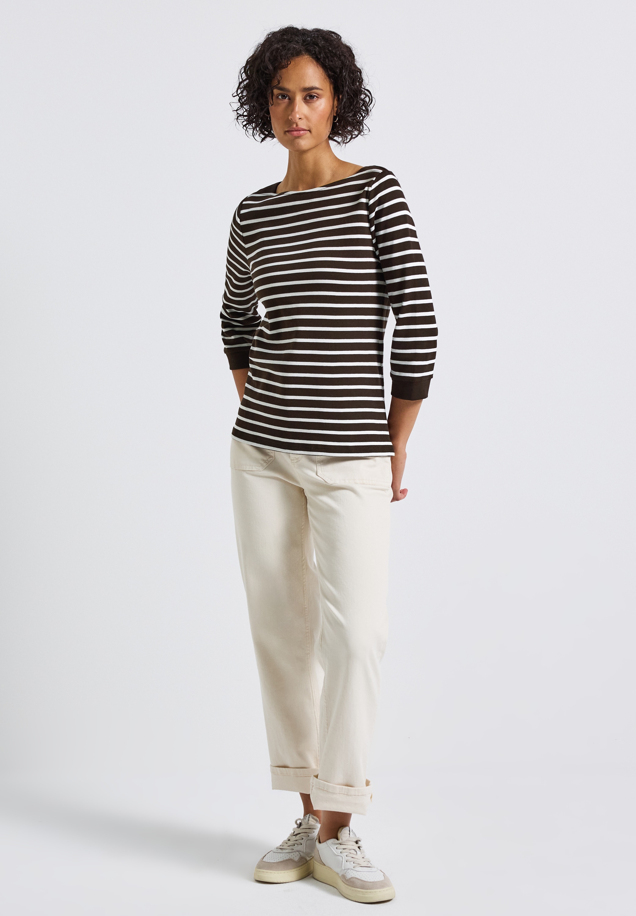 STREET ONE 3/4-Arm-Shirt, aus reiner Baumwolle