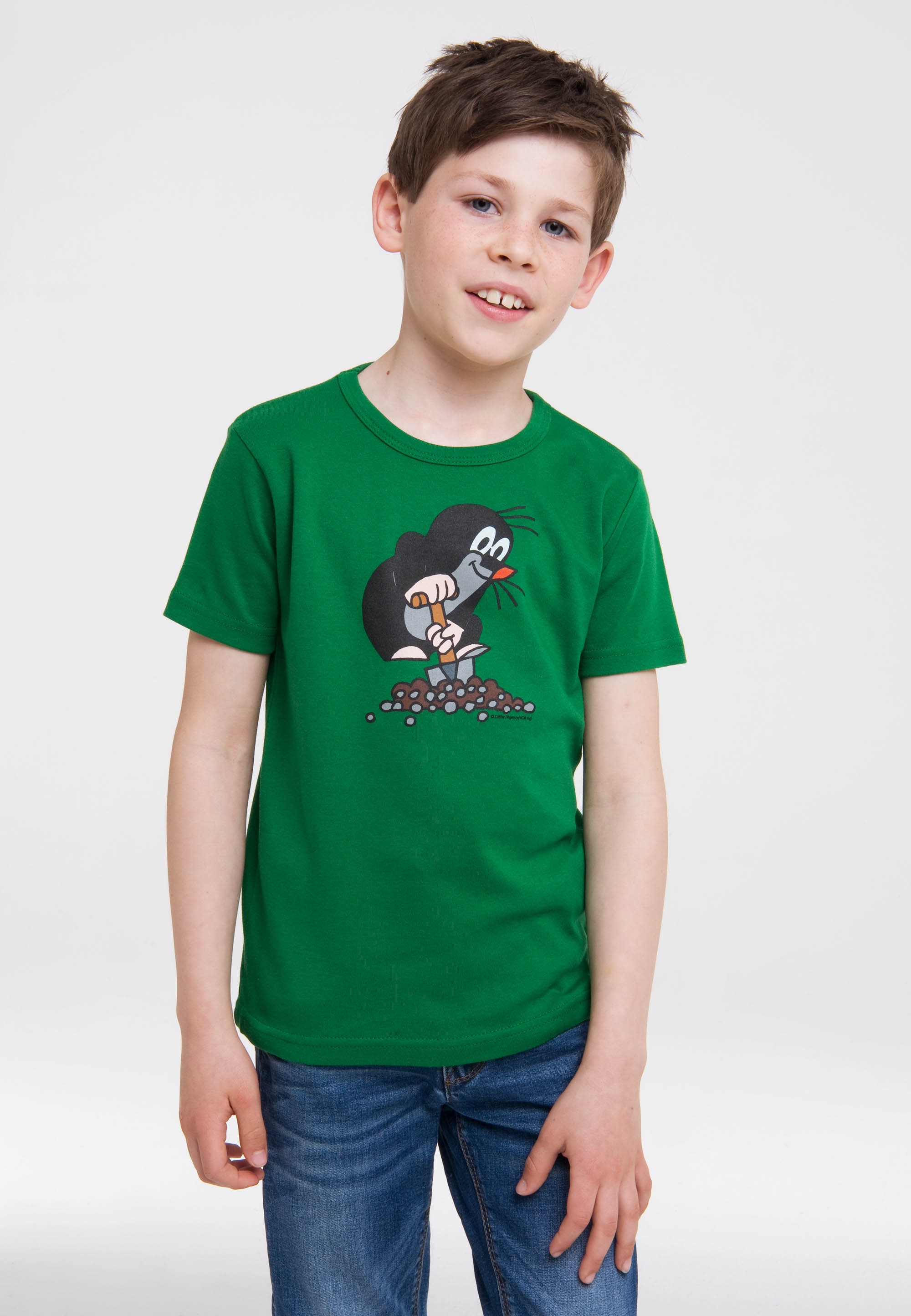 LOGOSHIRT T-Shirt niedlichem »Der Frontprint Kleine BAUR kaufen mit | Maulwurf«