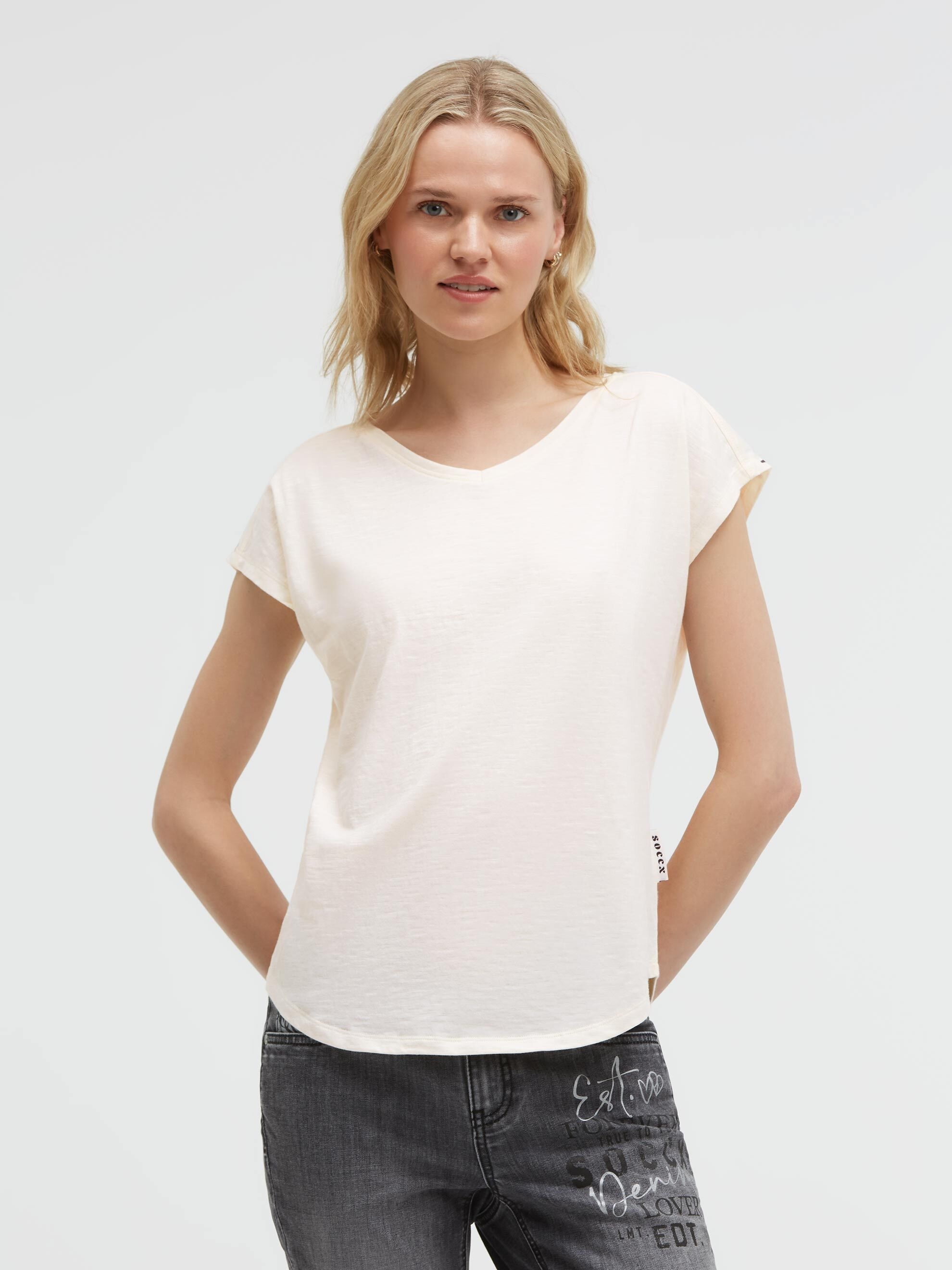 SOCCX V-Shirt mit überschnittener Schulter