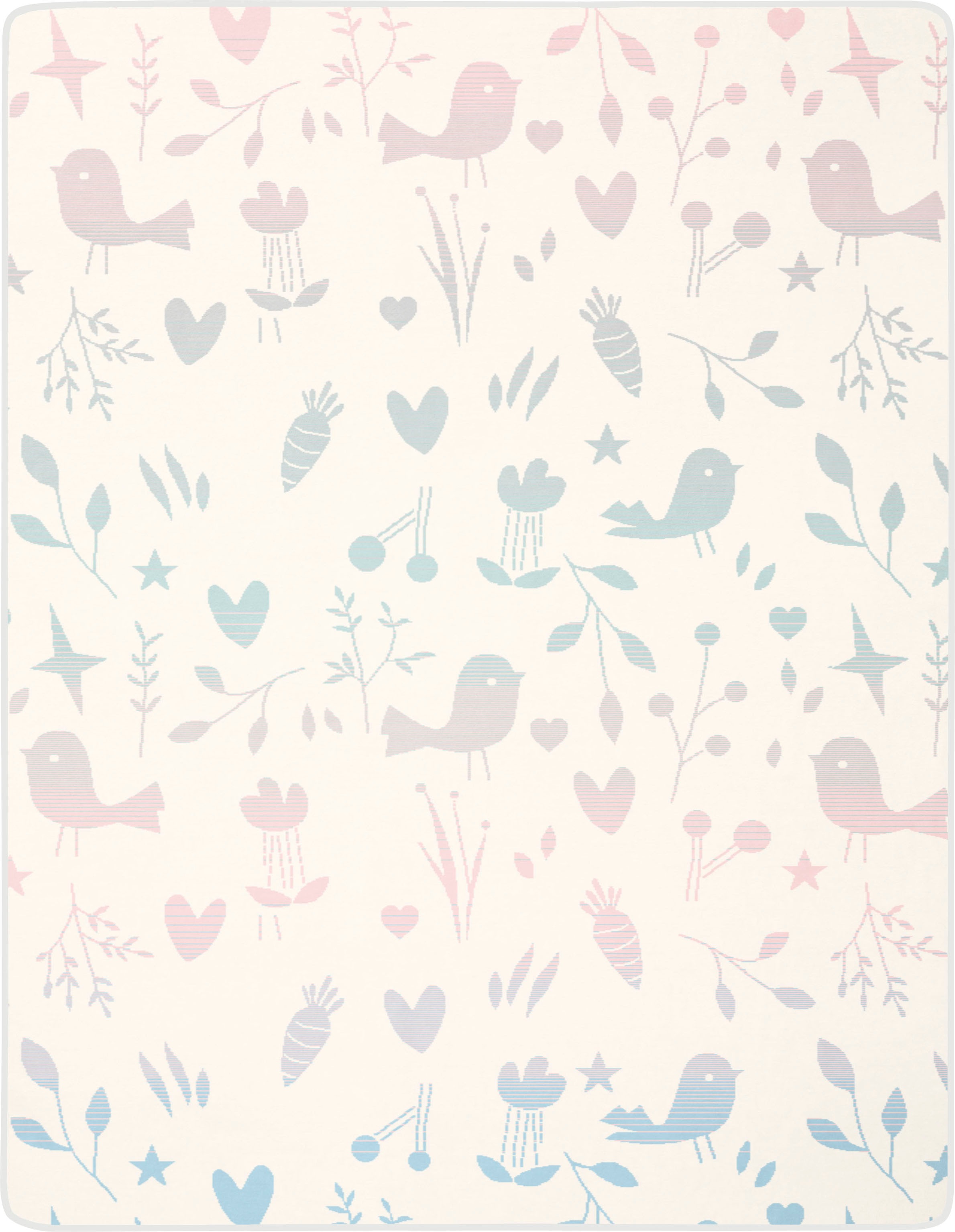 Biederlack Babydecke »Birdies«, mit Farbverlauf in rosa-blau, Kuscheldecke