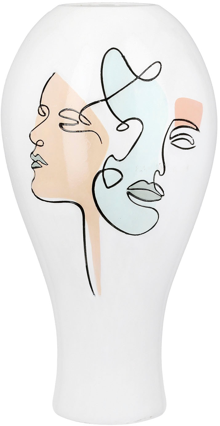 Casablanca by Gilde Tischvase "Vase bauchig Voir weiß H. 36 cm"