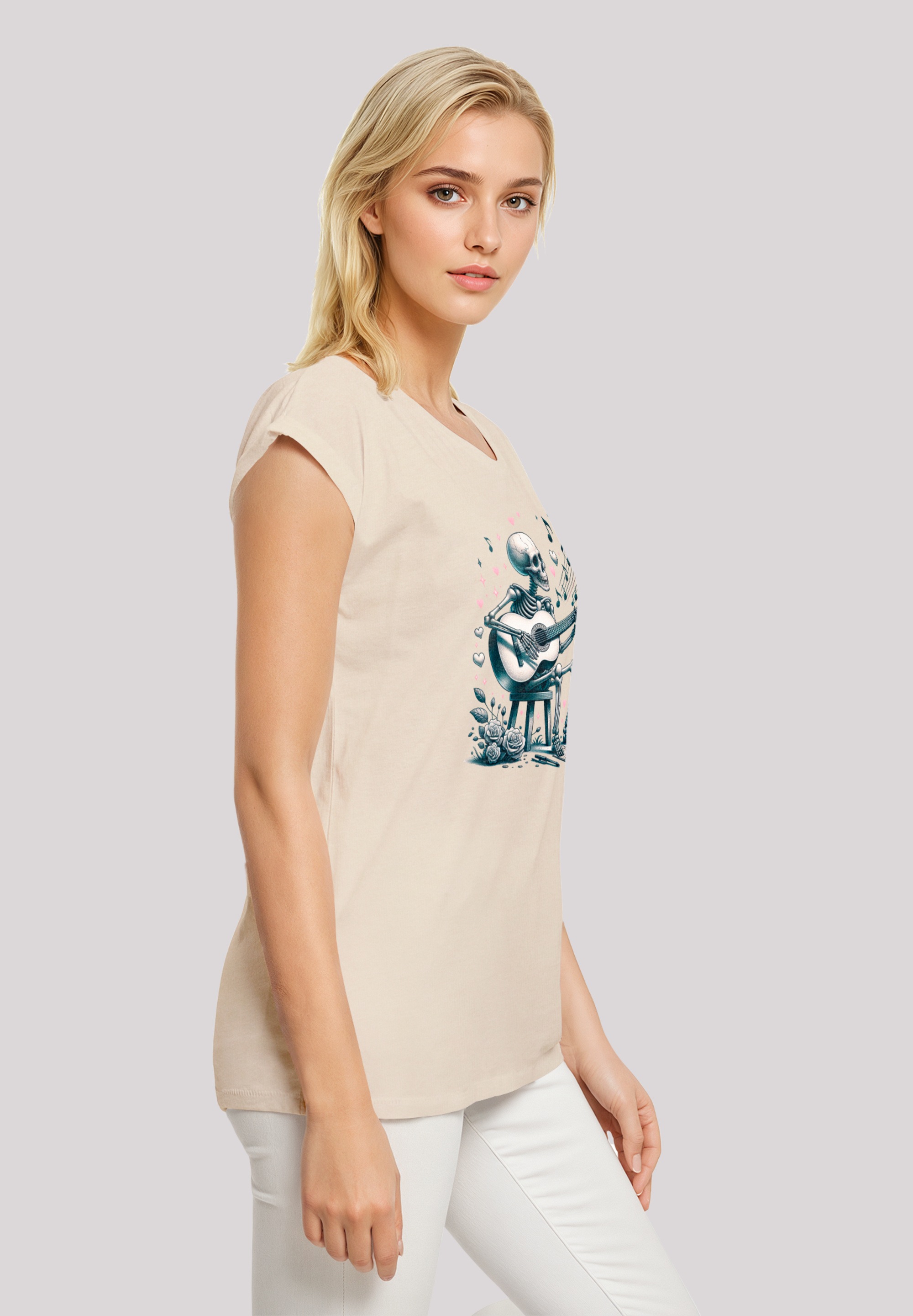 F4NT4STIC T-Shirt »Skelett spielt Gitarre, Musik, Liebe«, Premium Qualität