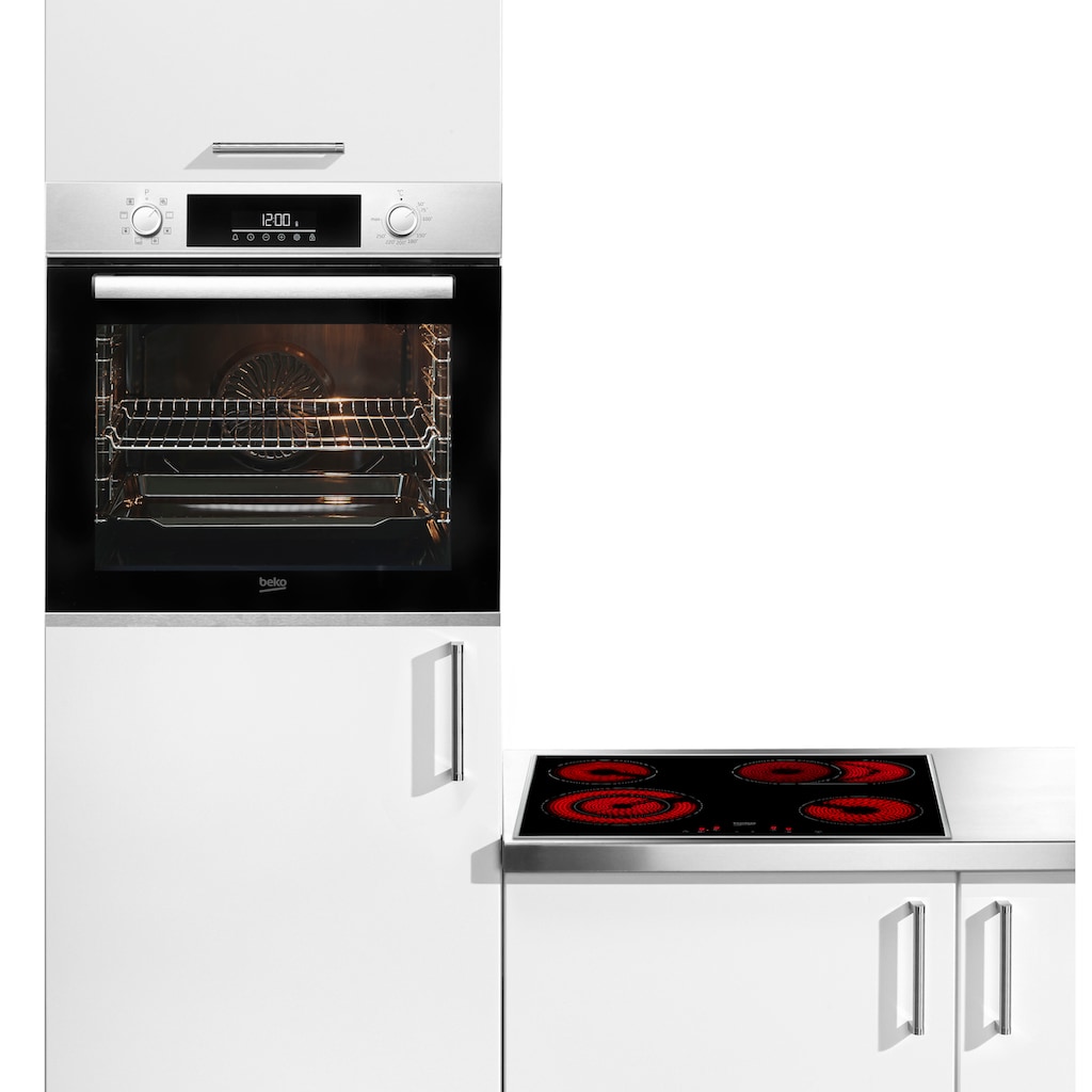 BEKO Backofen-Set »BBSM12320X«, BBSM12320X, mit Teleskopauszug nachrüstbar