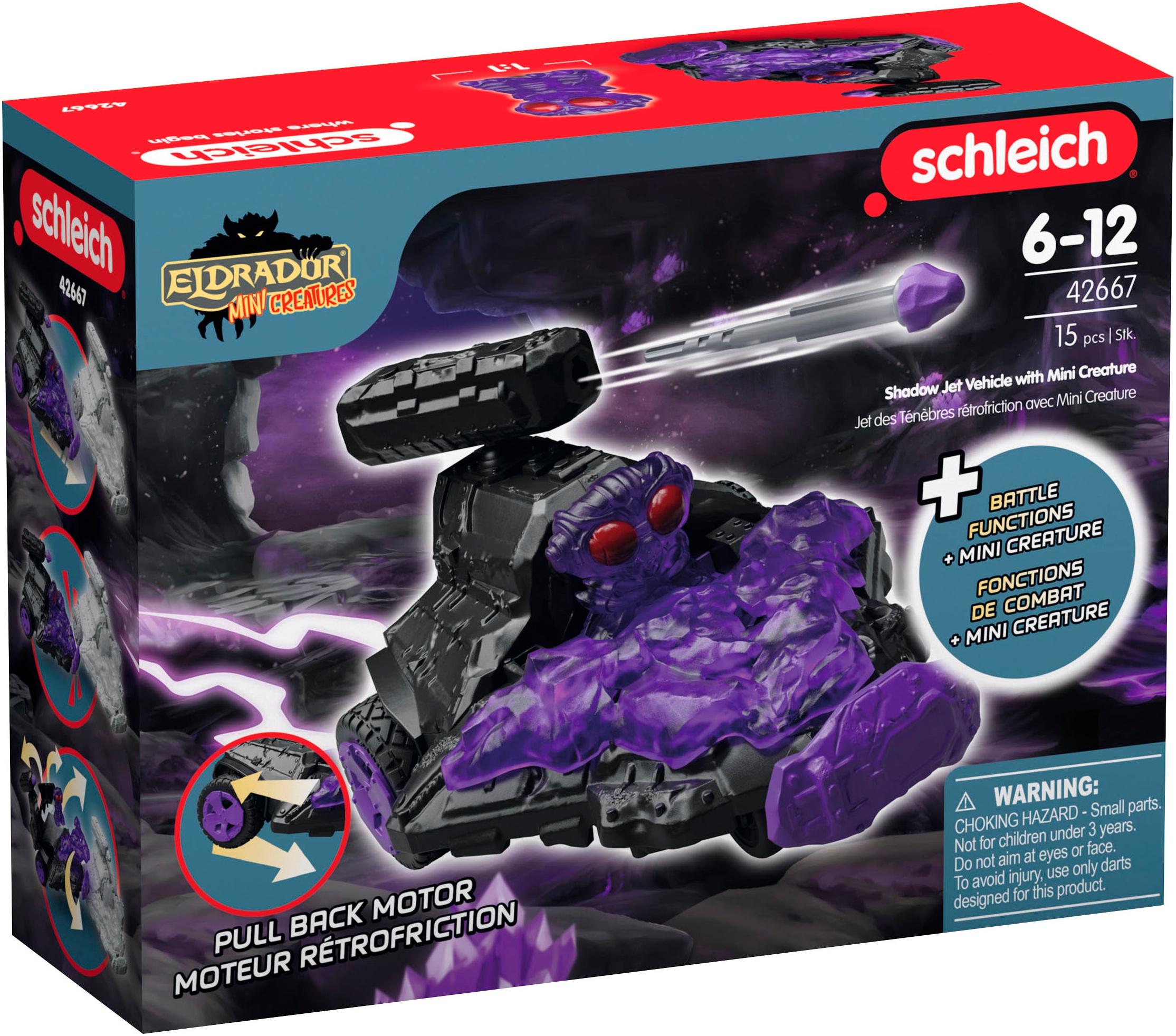 Schleich® Spielzeug-Auto »ELDRADOR® CREATURES, Schatten Düsenjet Fahrzeug (42667)«, mit Mini Cretaure; Made in Europe