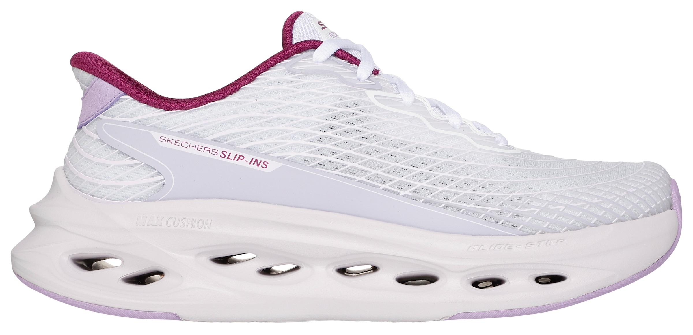 Skechers Slip-On Sneaker »MAX CUSHIONING GLIDE-STEP-SAPPHIRE«, Laufschuh, Trainingsschuh mit dämpfender Glide Step Sohle