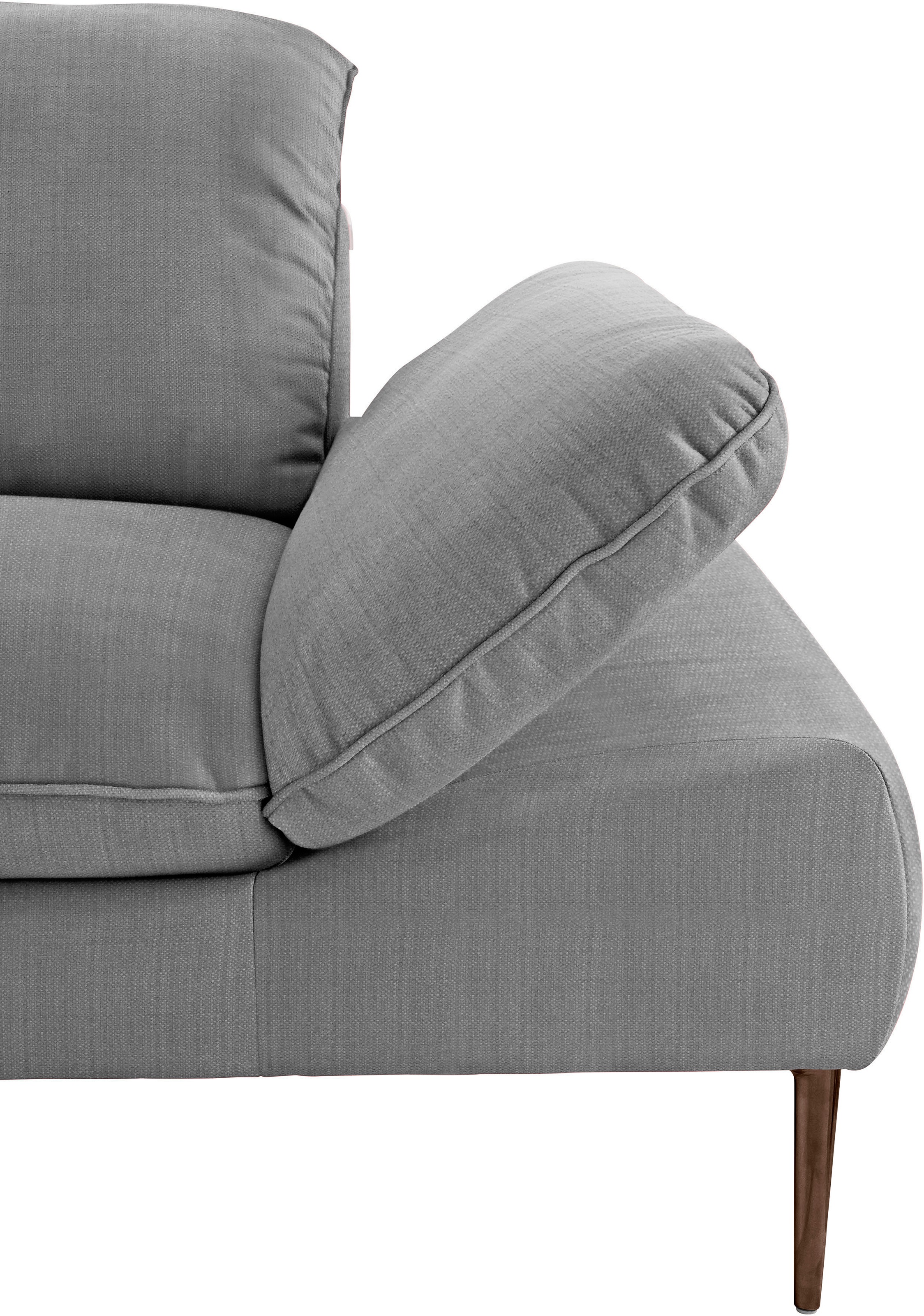 W.SCHILLIG Ecksofa »enjoy&MORE, Designsofa, bequem, elegant und zeitlos, L-Form«, Sitztiefenverstellung, Füße bronze pulverbeschichtet, Breite 340 cm