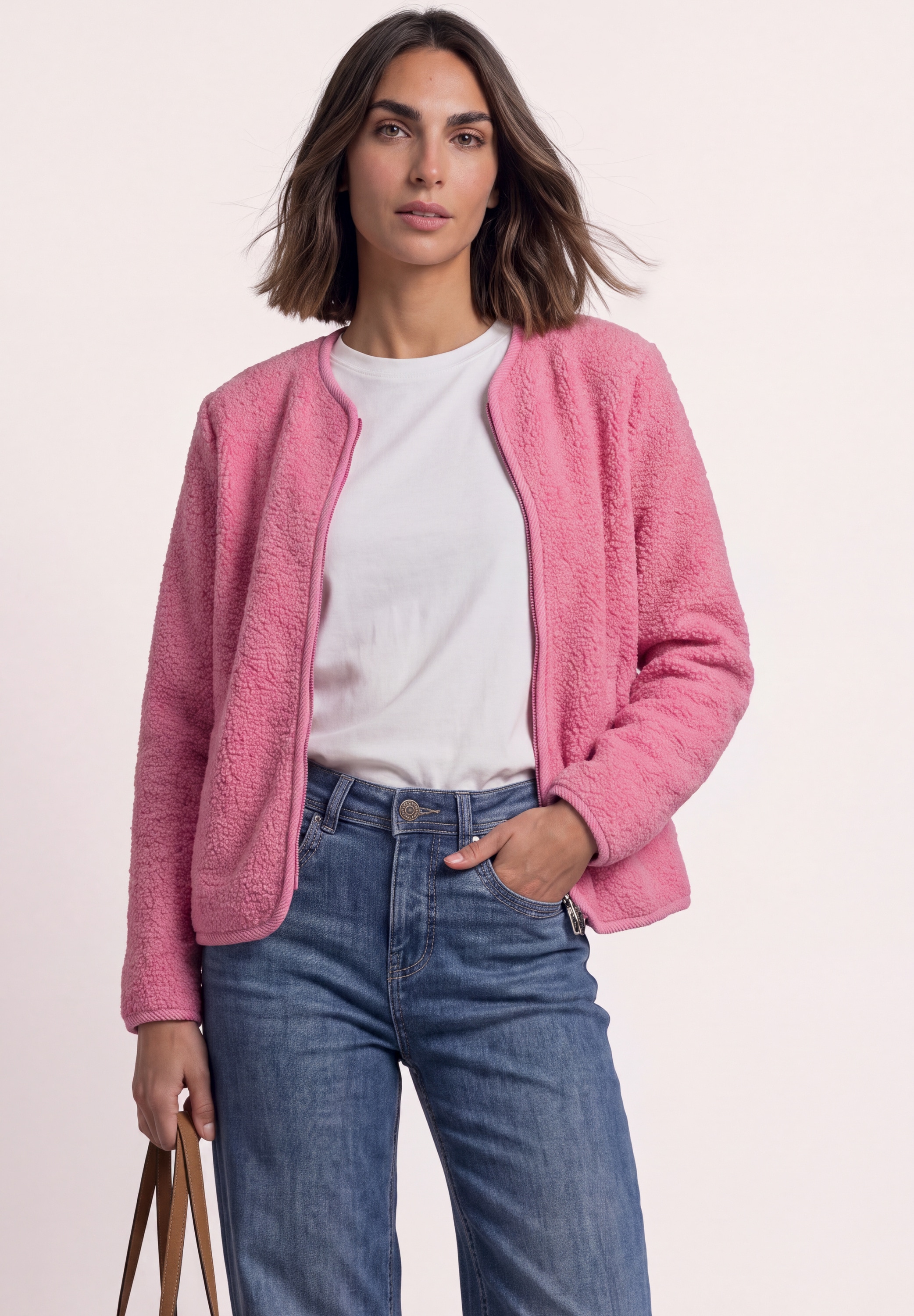 STREET ONE Fellimitatjacke ohne Kapuze mit innerem wärmendem Teddyfell