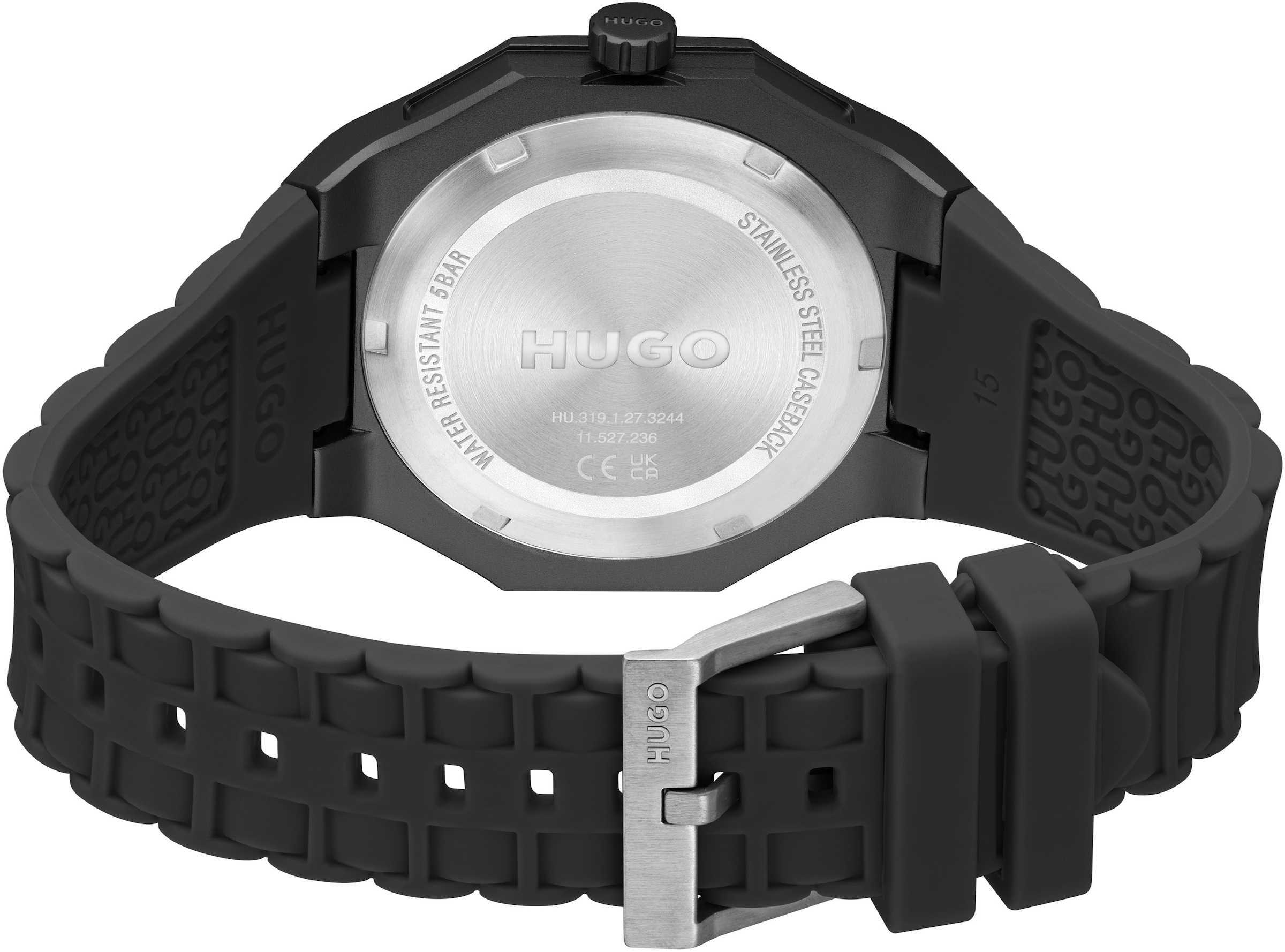 HUGO Quarzuhr »#GRAIL LIGHT« Armbanduhr, Herrenuhr, Silikonarmband, analog