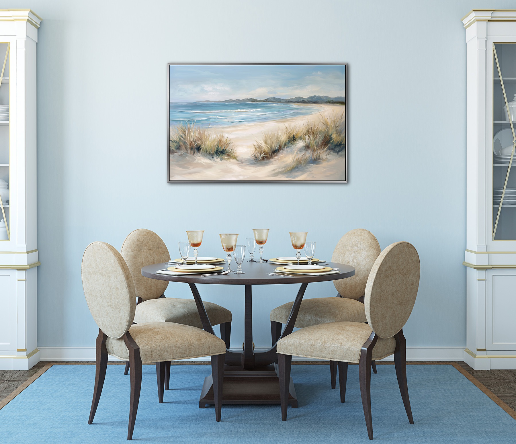 Bönninghoff Ölgemälde »handarbeit gerahmt STRAND 60x90 cm – Wandbild modern«