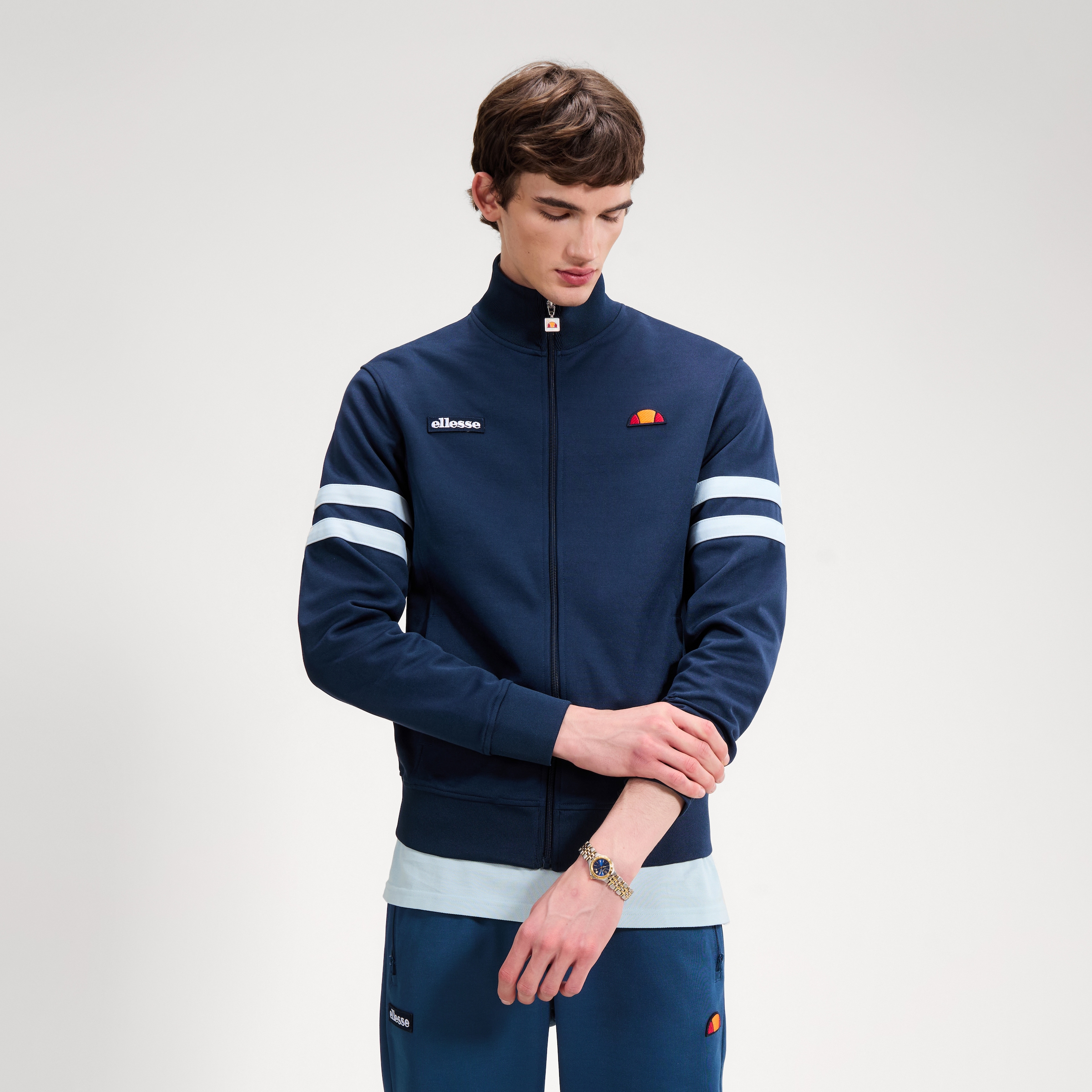 Ellesse Trainingsjacke "ROMA TRACK JACKET" mit Eingrifftaschen, aus Jersey aus Baumwollmischung