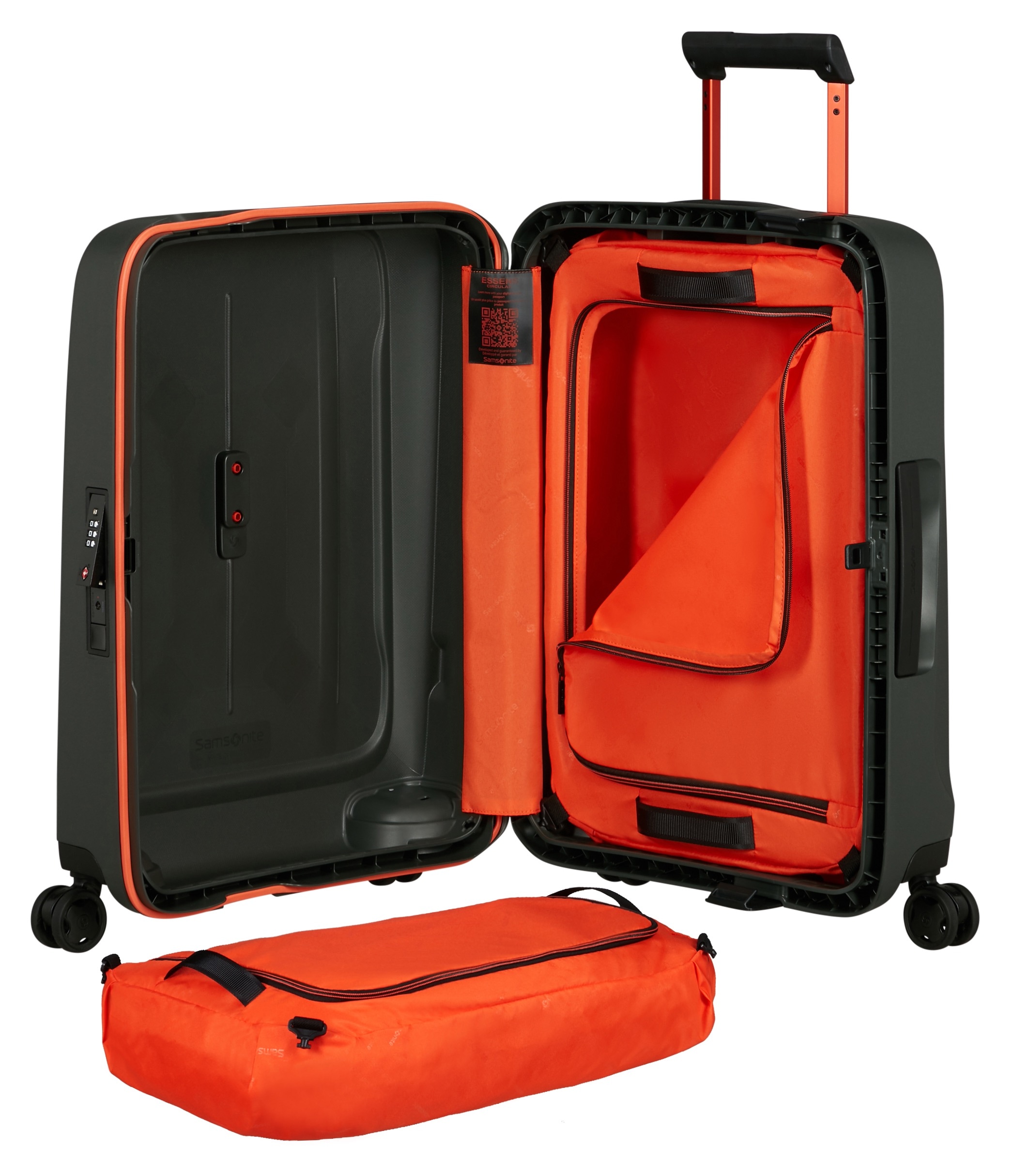 Samsonite Hartschalen-Trolley »ESSENS CIRCULAR, verschiedene Größen«, 4 Rollen, digitaler Produktpass für Transparenz des gesamten Produktlebenszyklus