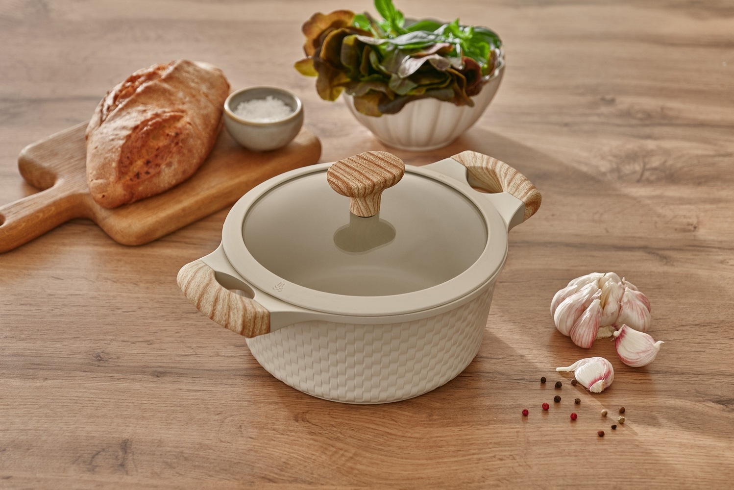 RESTO Kitchenware Bratentopf »Ran, Kochtopf antihaftbeschichtet und spülmaschinenfest«, Aluminiumguss, (2 tlg.), Geeignet für alle Herdarten, auch Induktion, im Geschenkkarton