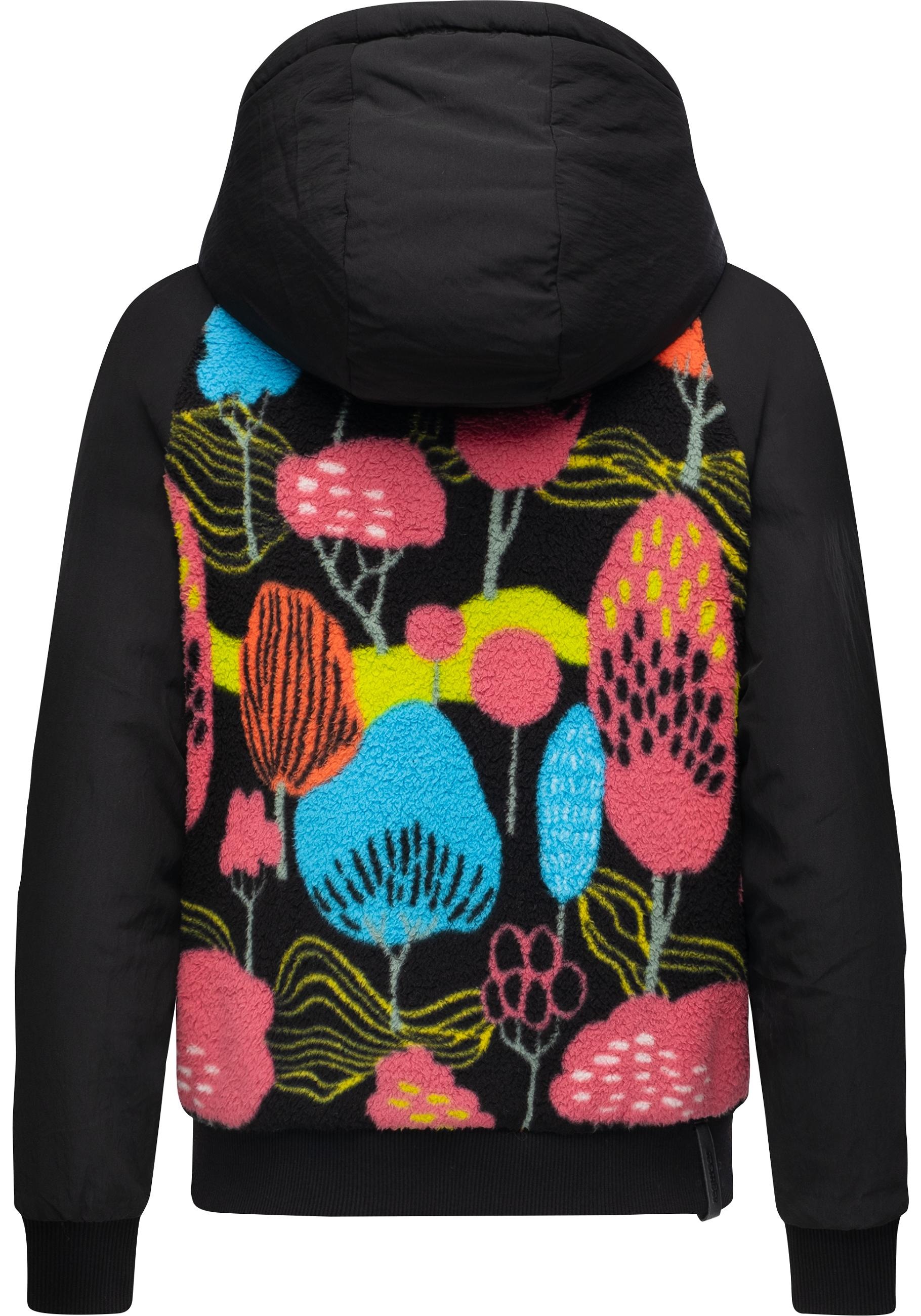 Thumbnail - Ragwear Plüschjacke "Talianita Print YOUMODO" mit Kapuze Leicht gefütterte Teddyjacke mit Kapuze