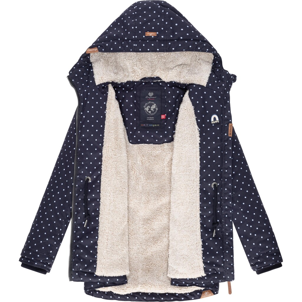 Ragwear Winterjacke »Layra Dots«, mit Kapuze