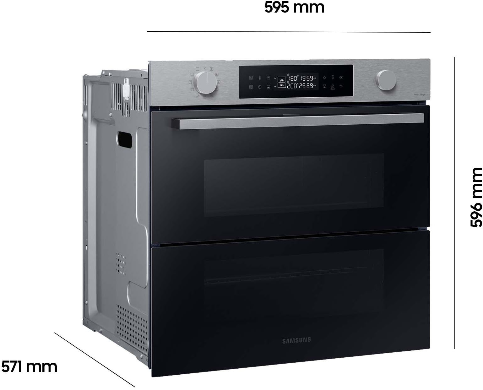 Samsung Einbaubackofen »NV7B4550VAS/U1« mit Pyrolyse-Selbstreinigung Dual Cook Flex – Ein Ofen. Zwei Garräume. Flexible Tür.