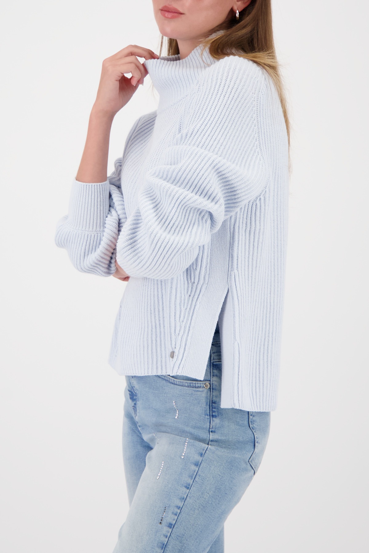 Thumbnail - Monari Strickpullover "Pullover Basic Perlfang" Regular fit mit Stehkragen