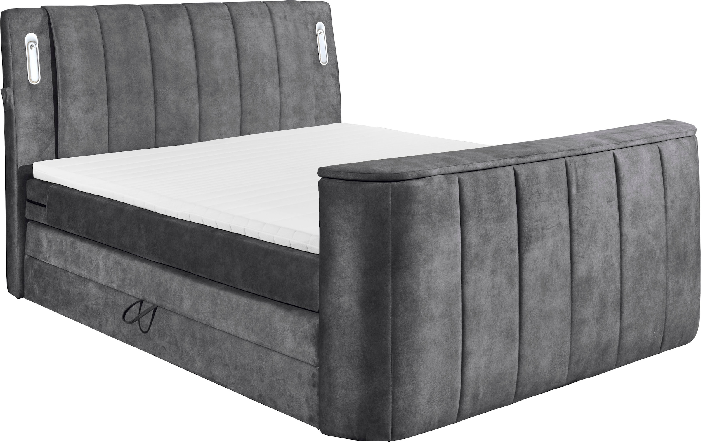 ED EXCITING DESIGN Boxspringbett "Dallas" 7 Stk. tlg. inkl. Topper, LED-Bel günstig online kaufen