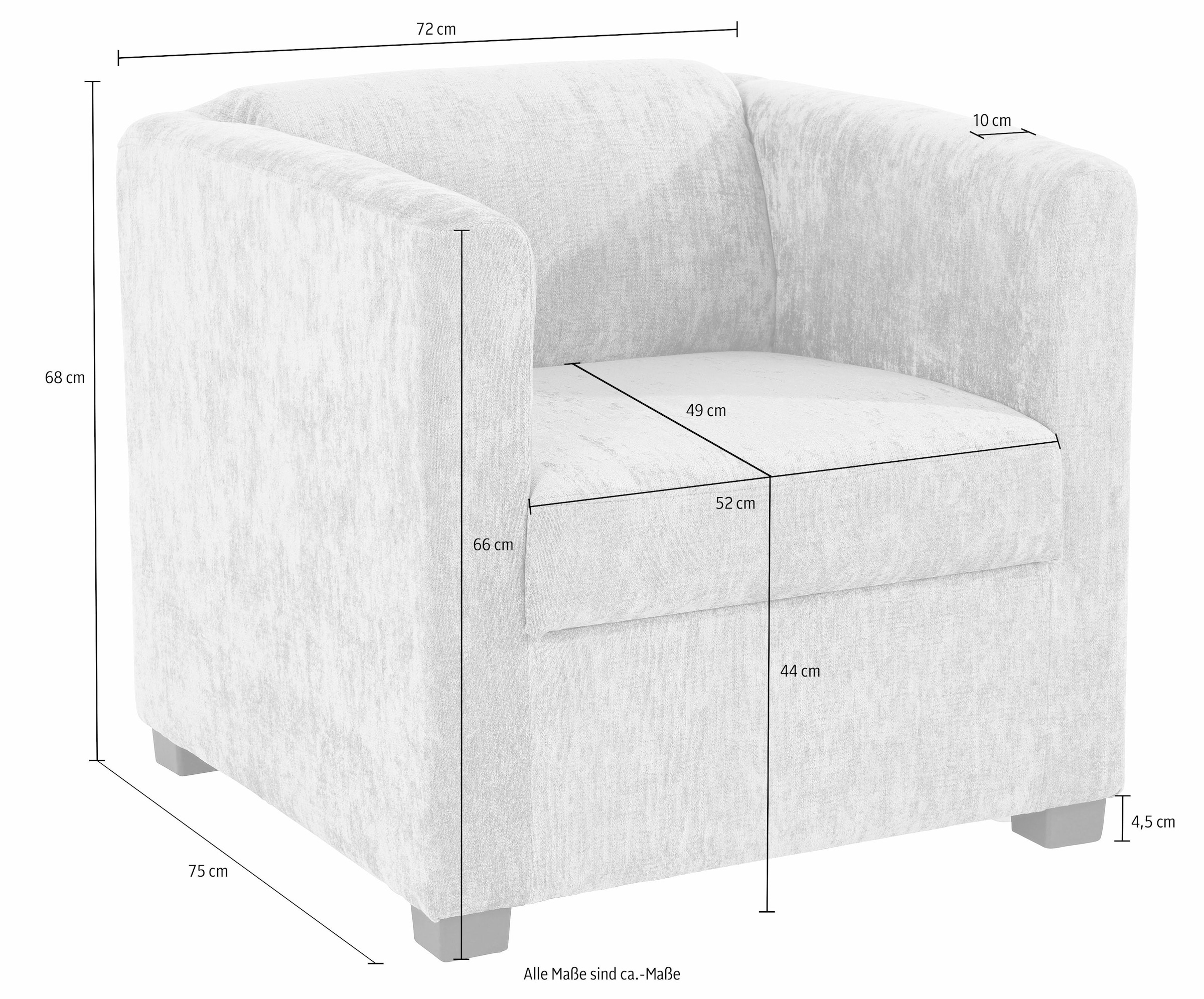 INOSIGN Sessel »Bob Cocktailsessel, Clubsessel, Loungesessel«, in verschiedenen modernen Farben und Qualitäten