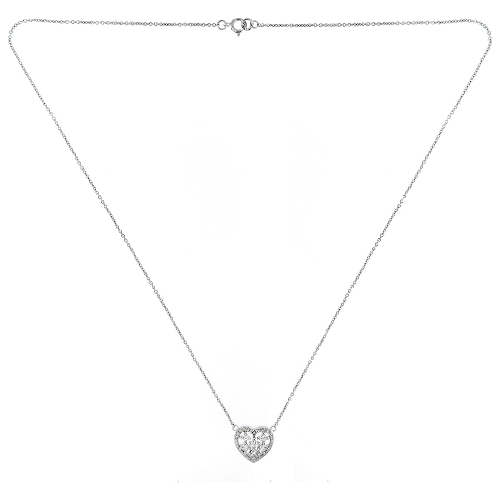 Smart Jewel Collier »Mittelteil Herz mit Zirkonia Steinen, Silber 925«