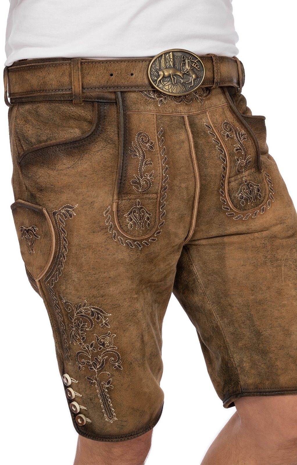 Gwandler Lederhose »Lederhose FLORIAN-gespeckt«