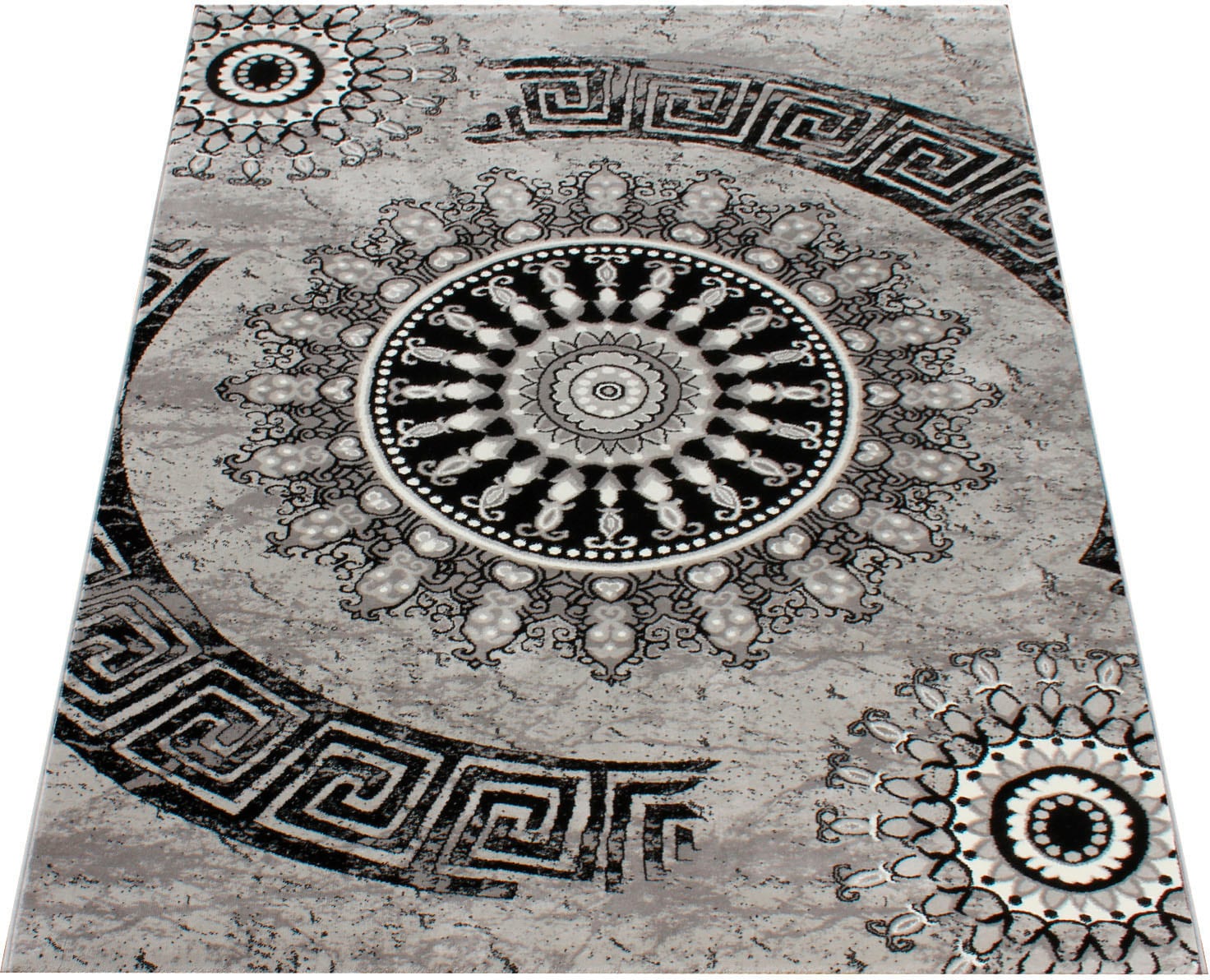 Paco Home Teppich »Tibesti 447«, rechteckig, 15 mm Höhe, Kurzflor, gewebt, Ornamente in dezenten Farbtönen