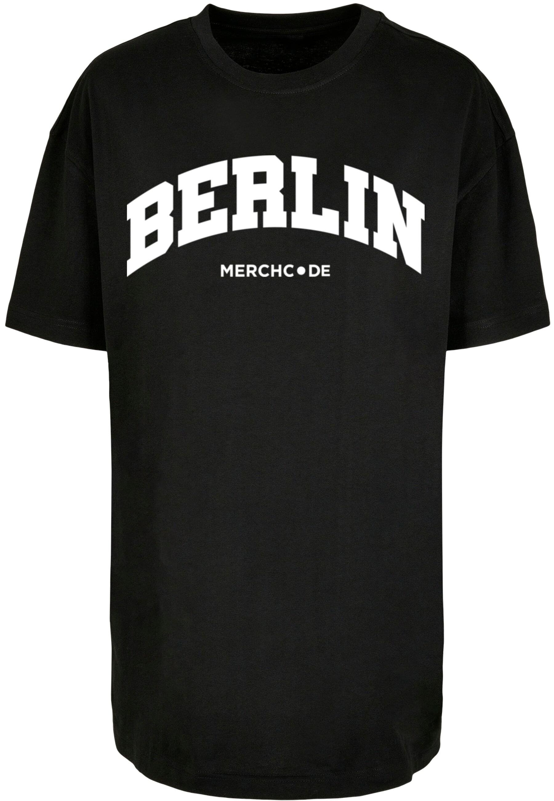 T-Shirt »Merchcode Damen Ladies Berlin Wording - Oversized Boyfriend Tee«, (1 tlg.)
