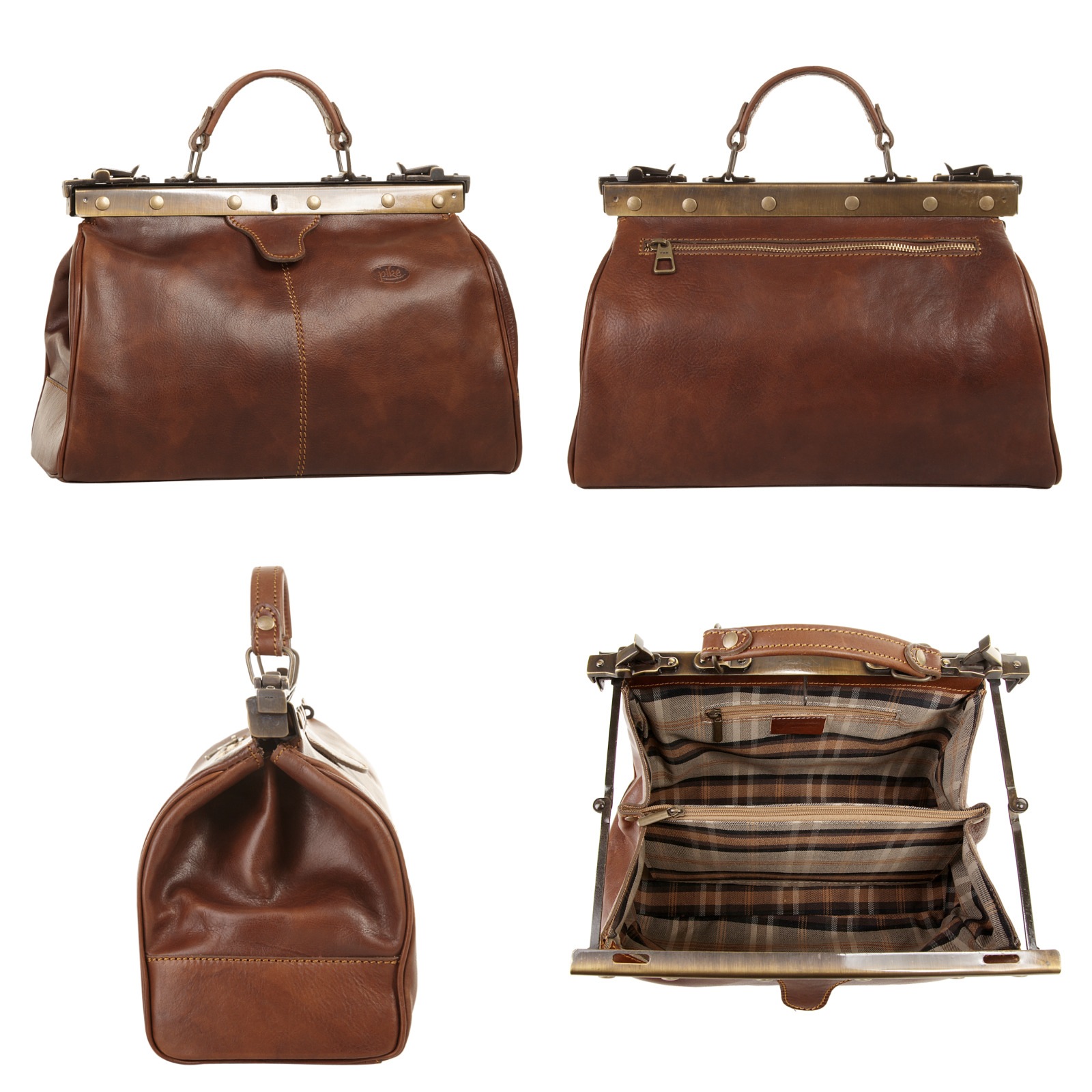 Thumbnail - Piké Henkeltasche echt Leder, Made in Italy