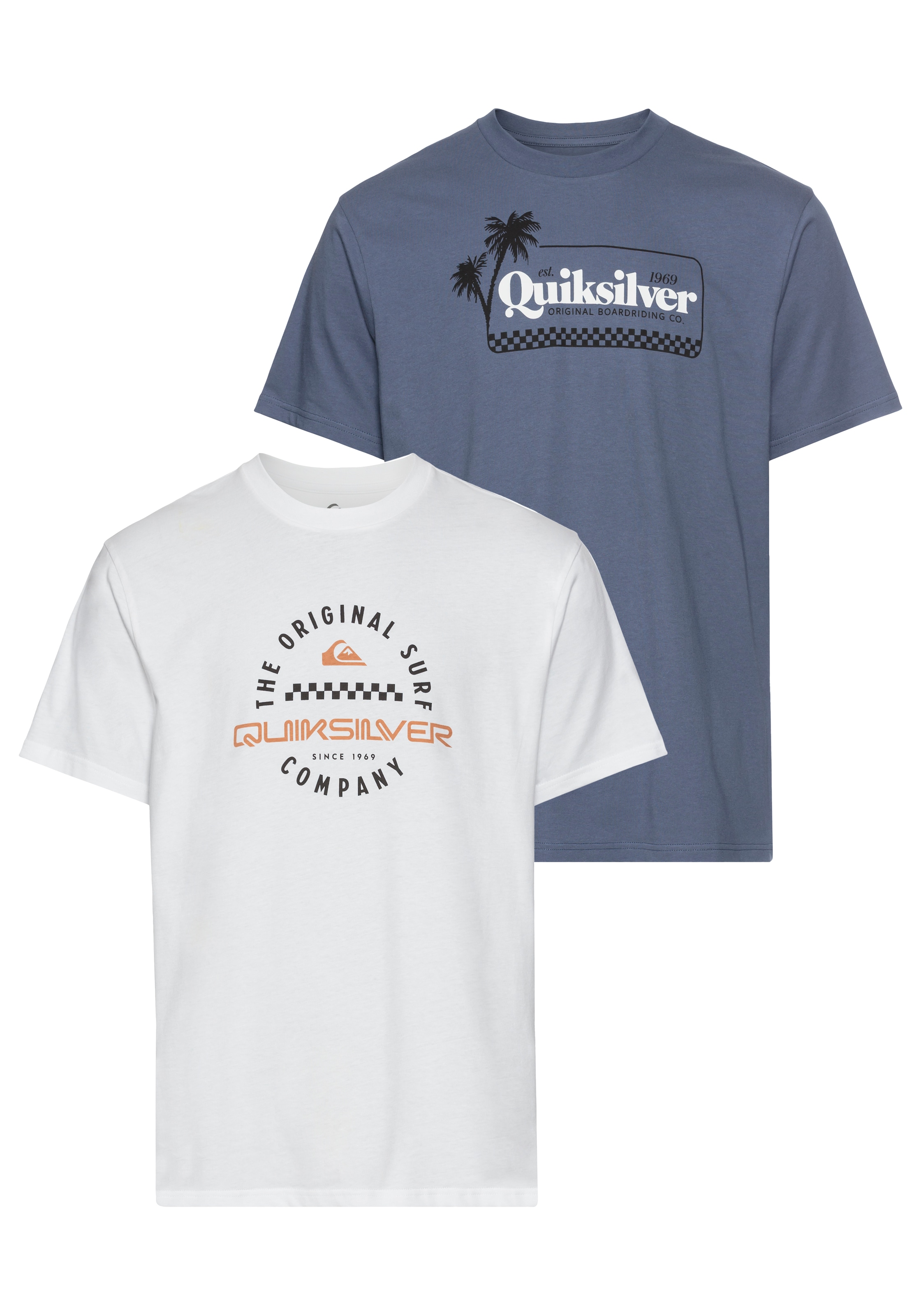 Quiksilver T-Shirt "POST IT ROKELIA SHORT SLEEVE PACK YM" 2 Stk. Doppelpack, mit Print, aus Baumwolle, Kurzarm-Design