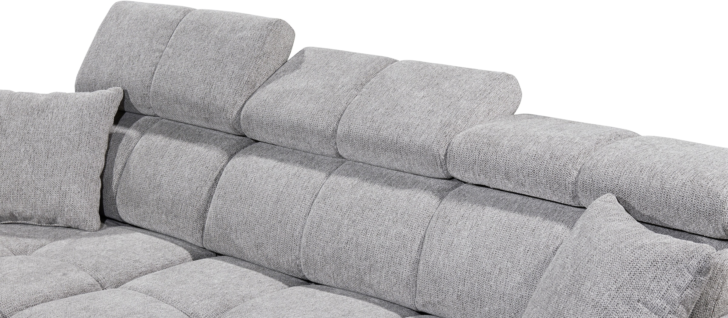 ED EXCITING DESIGN Ecksofa »Sydney L-Form mit Bettfunktion, Bettkasten, Kopfteilverstellung«, motorischer Sitztiefenverstellung, USB-Port & 2 Zierkissen