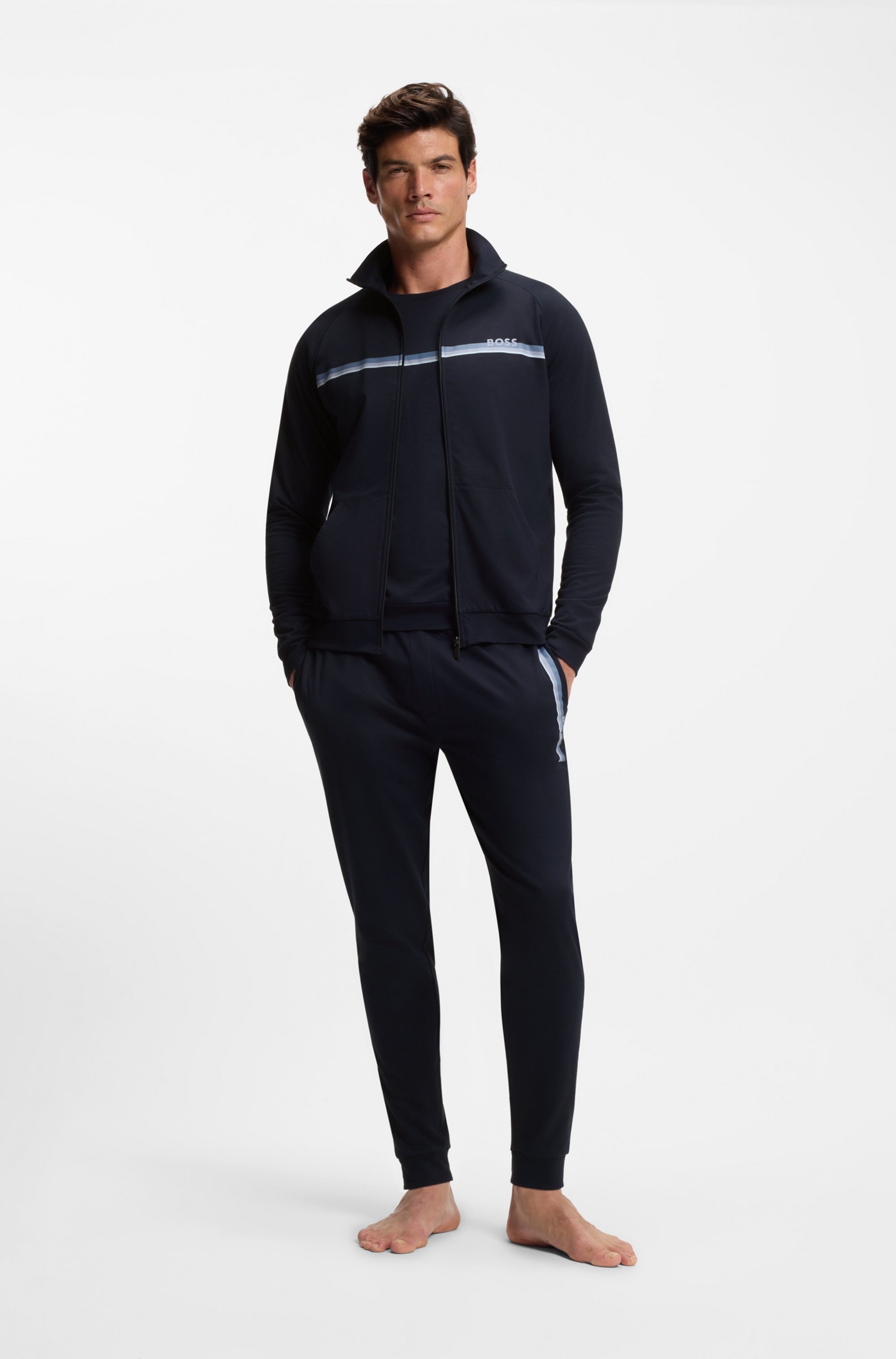 Boss Sweat-shirt à Zip Authentic 10269562 Dark Blue XL Homme 5