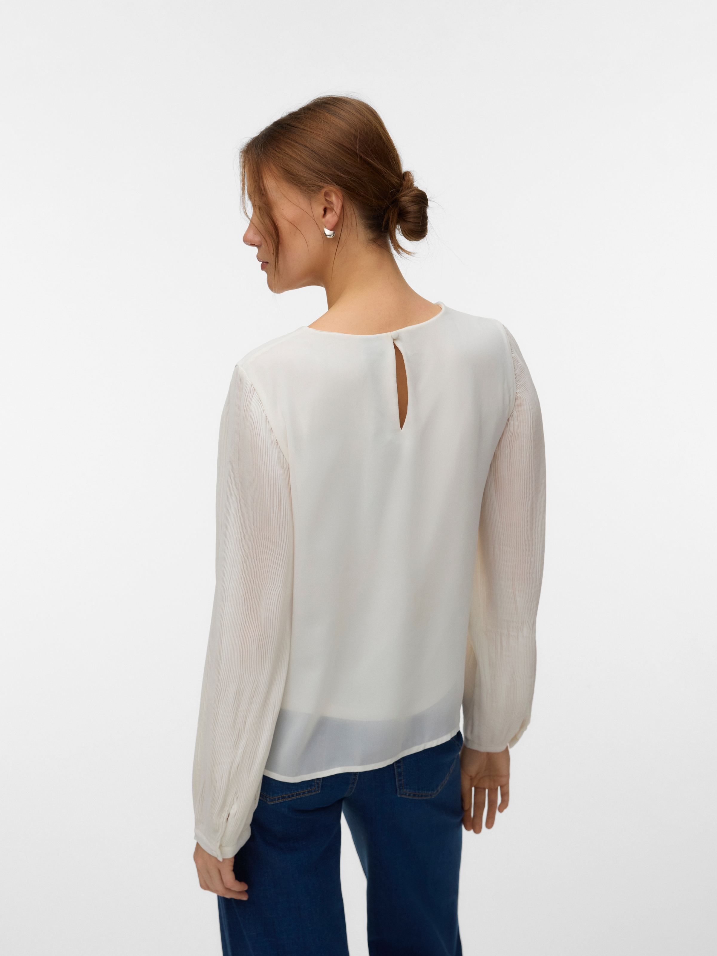 Vero Moda Blusenshirt »VMSIGNE LS PLISSE TOP WVN« mit Schlingenverschluss