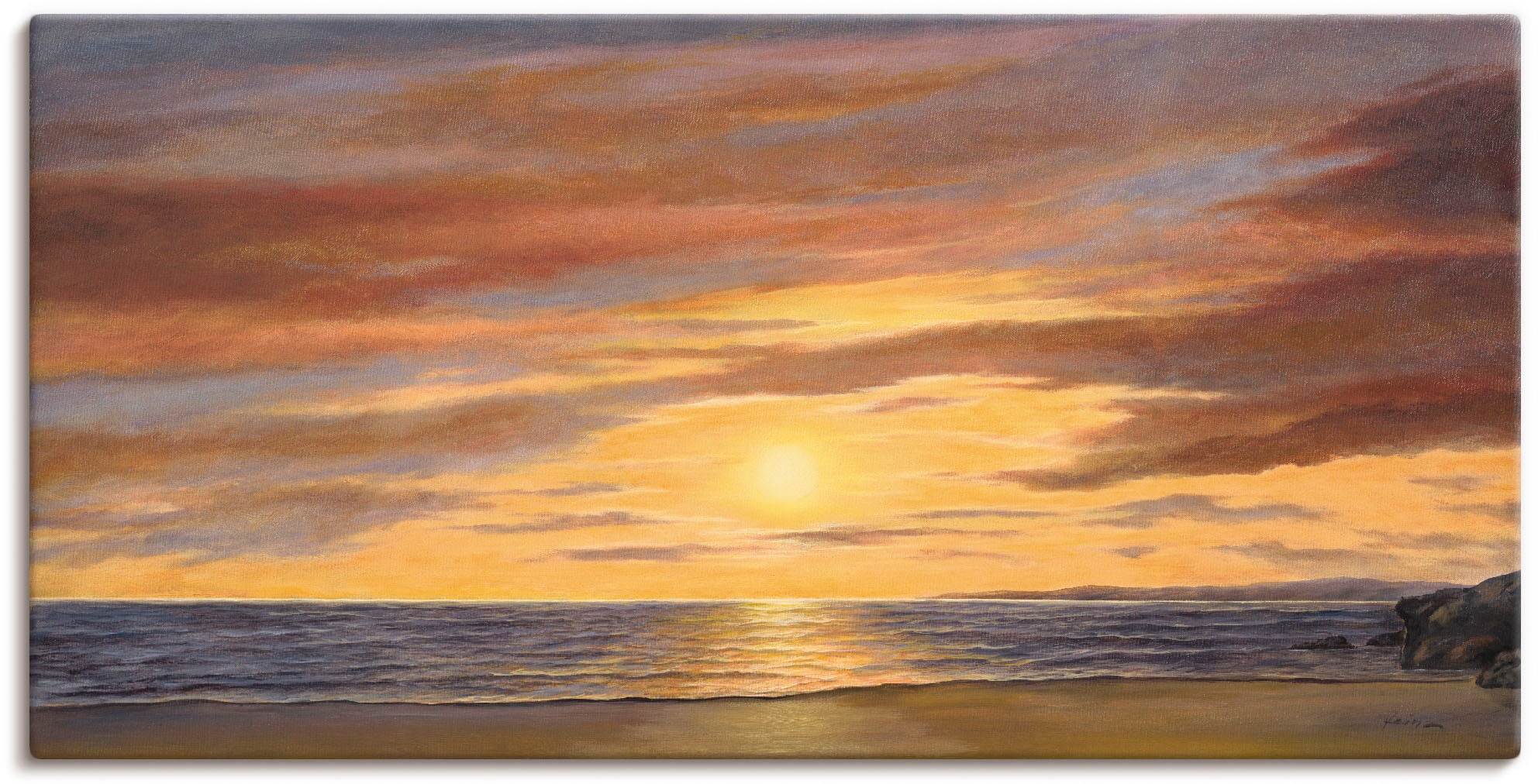 Artland Wandbild "Sonne am Strand" Strand 1 Stk. tlg. als Alubild, Leinwandbild in verschied. Größen