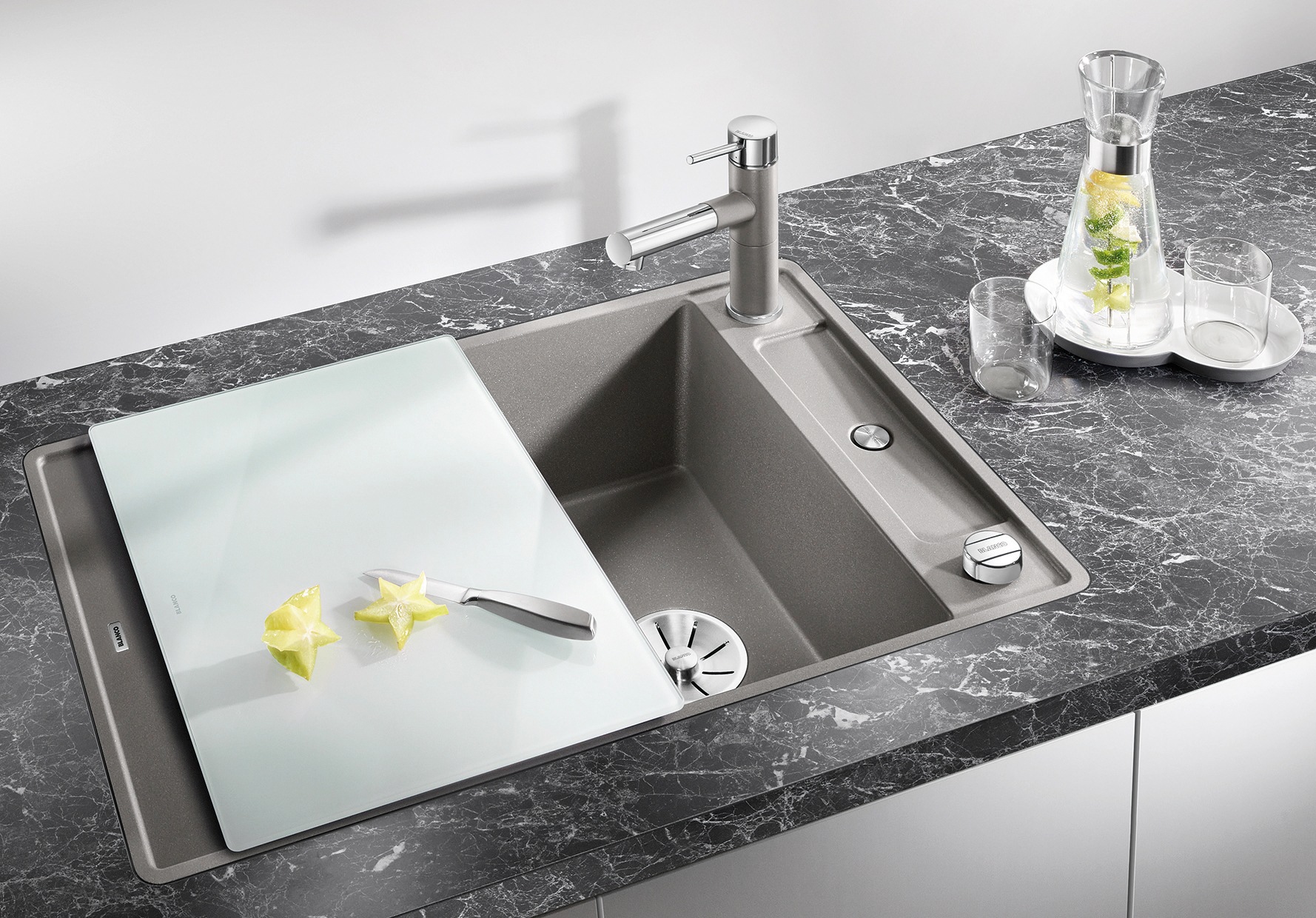 Blanco Granitspüle »AXIA III 45 S-F« 1 Stk. tlg. inklusive gratis Glasschneidebrett