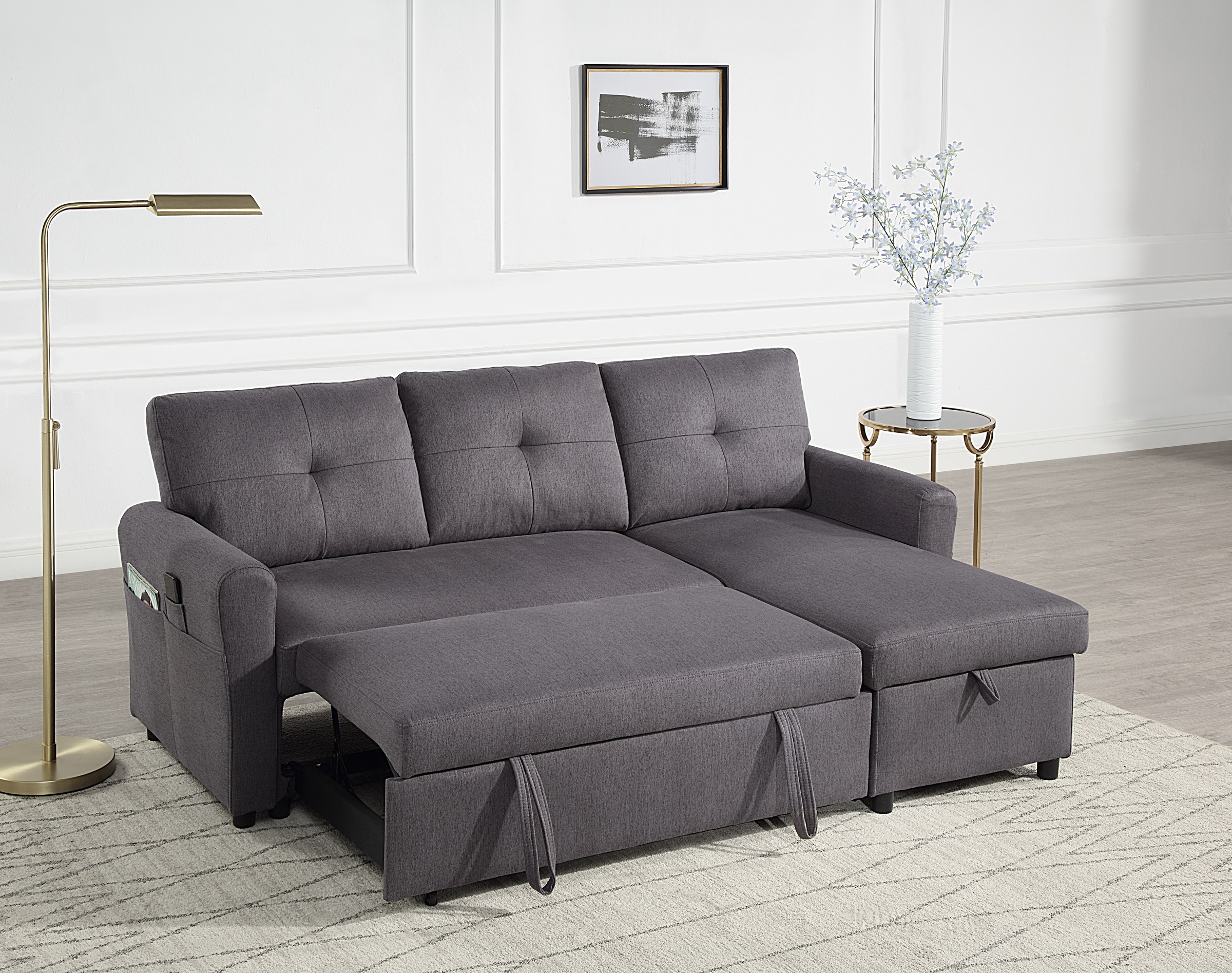 ATLANTIC home collection Schlafsofa "Gustavo L-Form, B: 199 cm" mit Bettfun günstig online kaufen