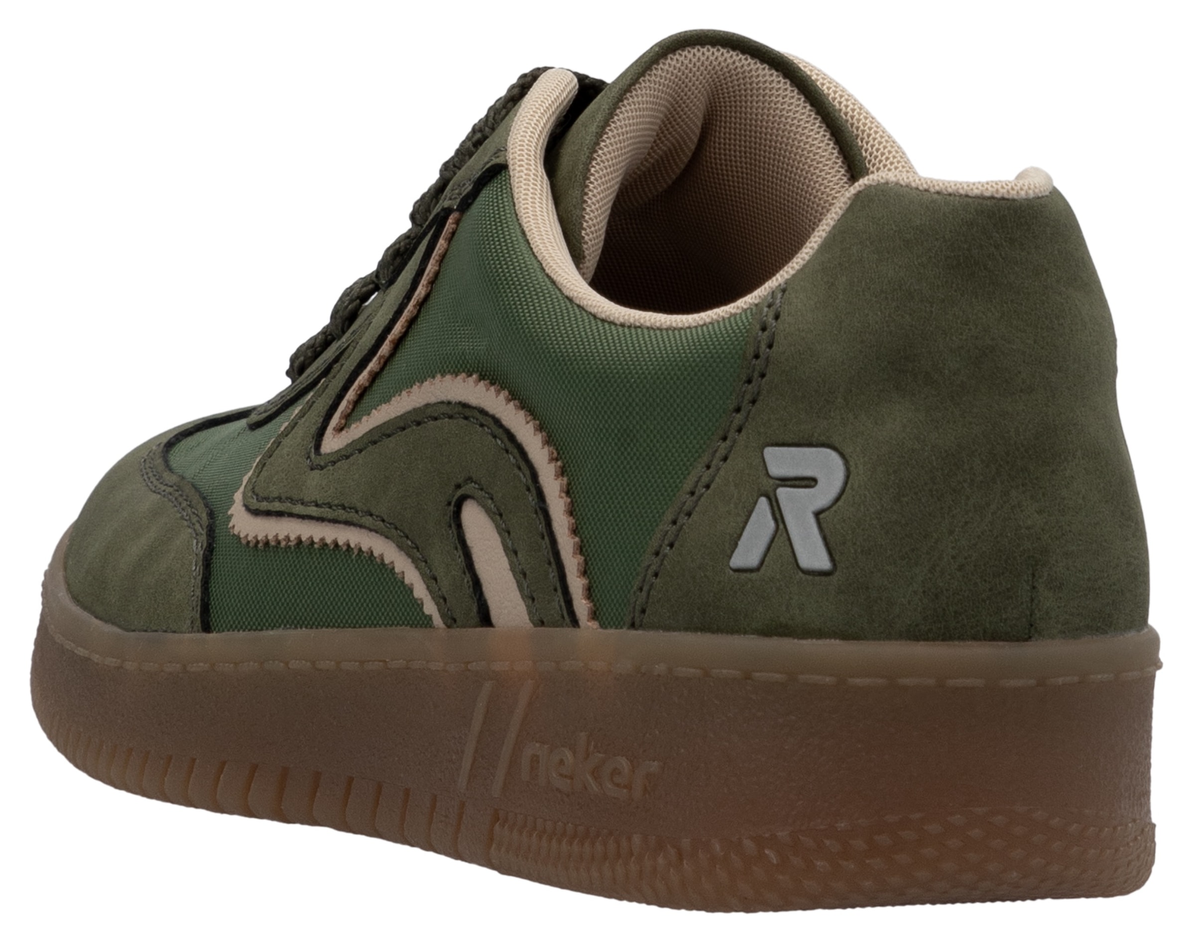 RIEKER Sport Plateausneaker, Freizeitschuh, Halbschuh, Schnürschuh in veganer Verarbeitung